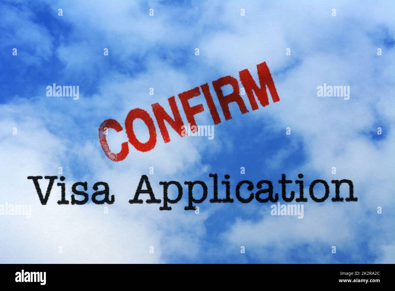 Visa-Antrag - bestätigen Stockfoto