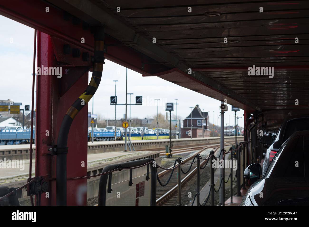 Der Sylt-NiebÃ¼ll-Autozug Stockfoto