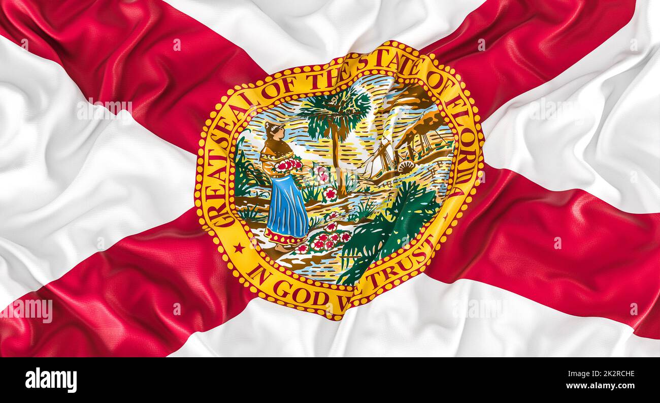 Flagge des US-Bundesstaats florida. Stockfoto