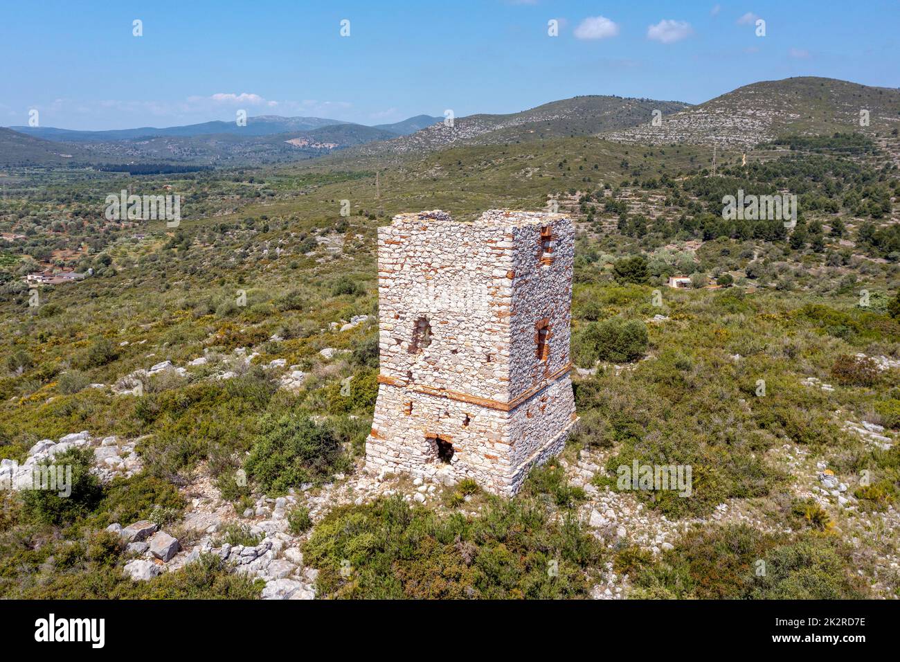 Wachturm von San Millan in Santa Magdalena de Pulpis Castellon Stockfoto