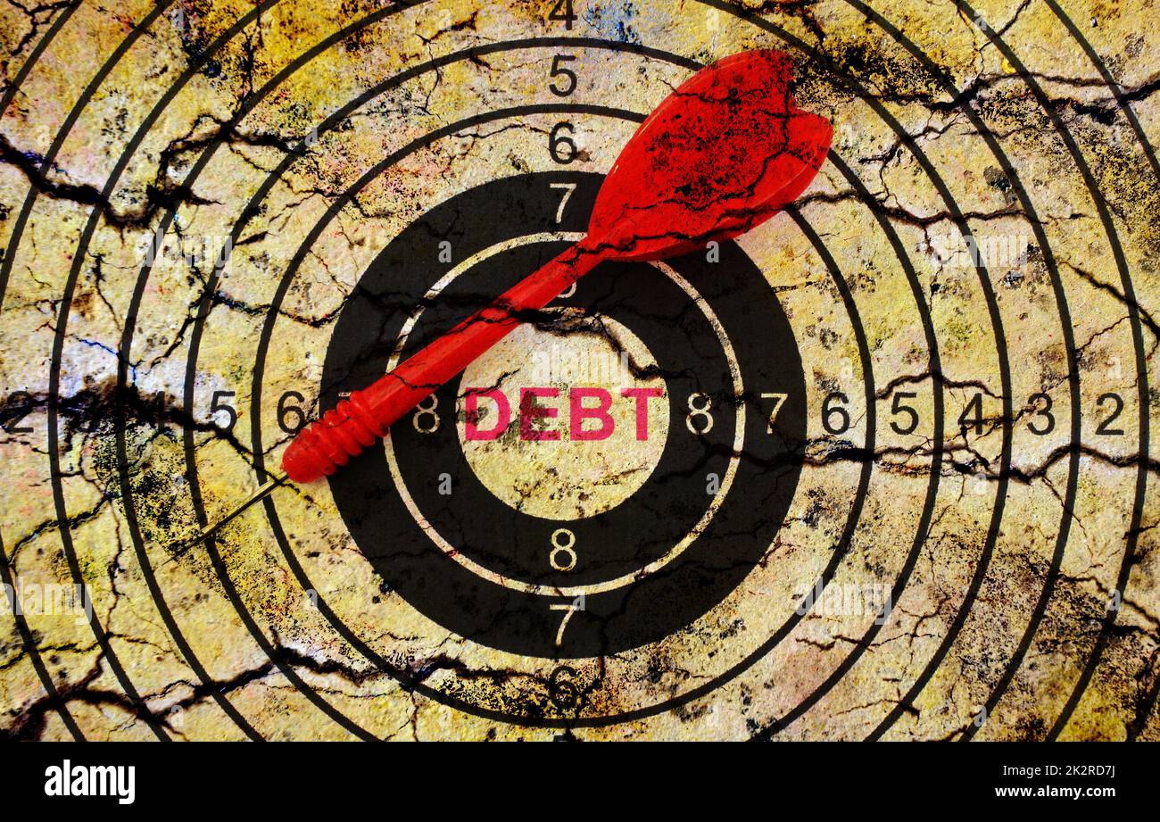 Schulden-soll-Konzept Stockfoto
