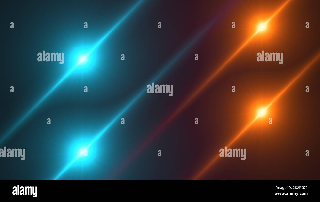 Fraktalstrahlen mit leuchtenden Impulslichtern Stockfoto