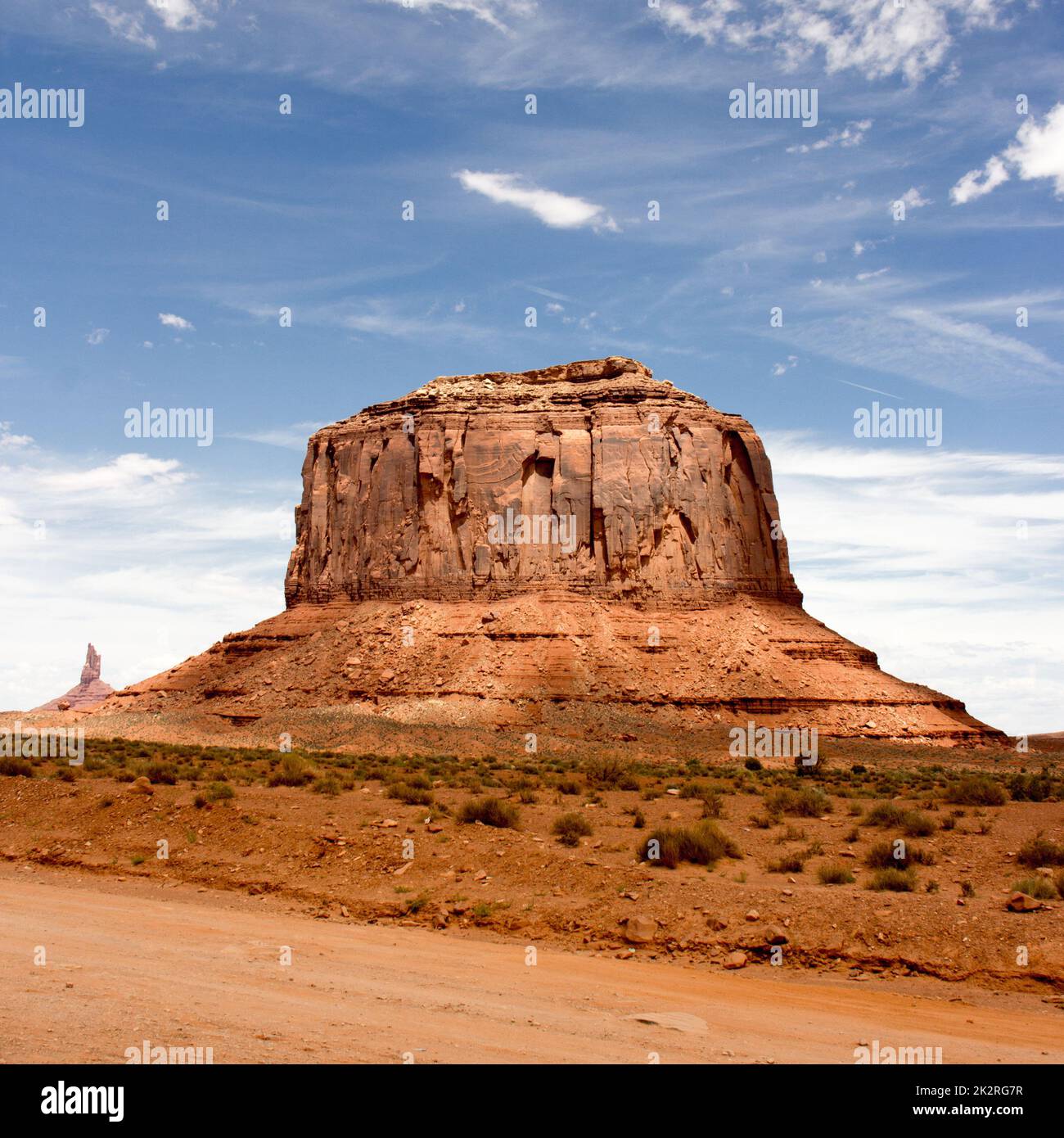 Blick auf die Felsformationen Merrick Butte und im Hintergrund Big Chief. Stockfoto