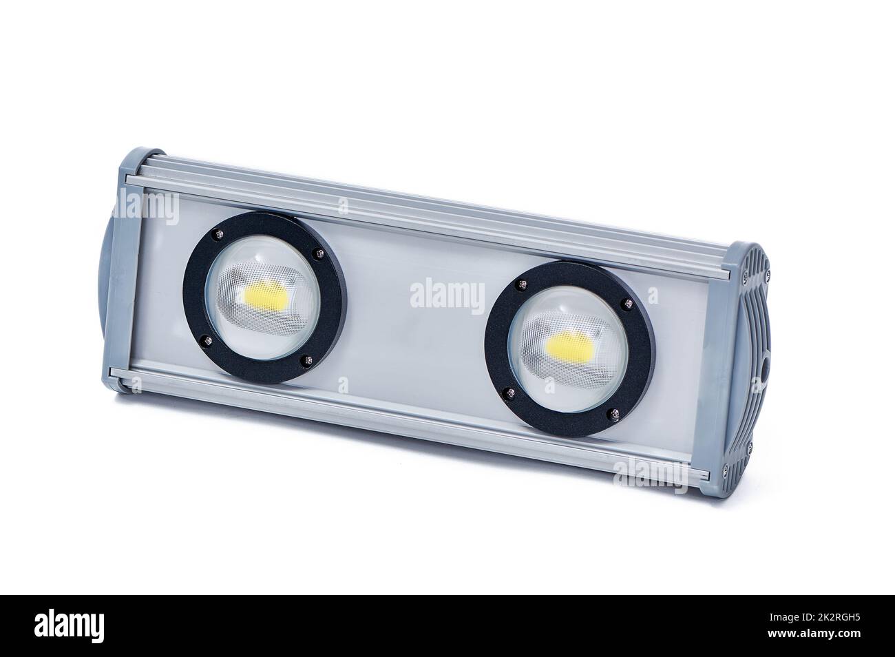 LED-Außenleuchte auf weißem, isoliertem Hintergrund Stockfoto