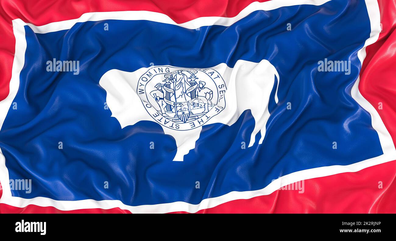 Flagge des US-Bundesstaates wyoming. Stockfoto