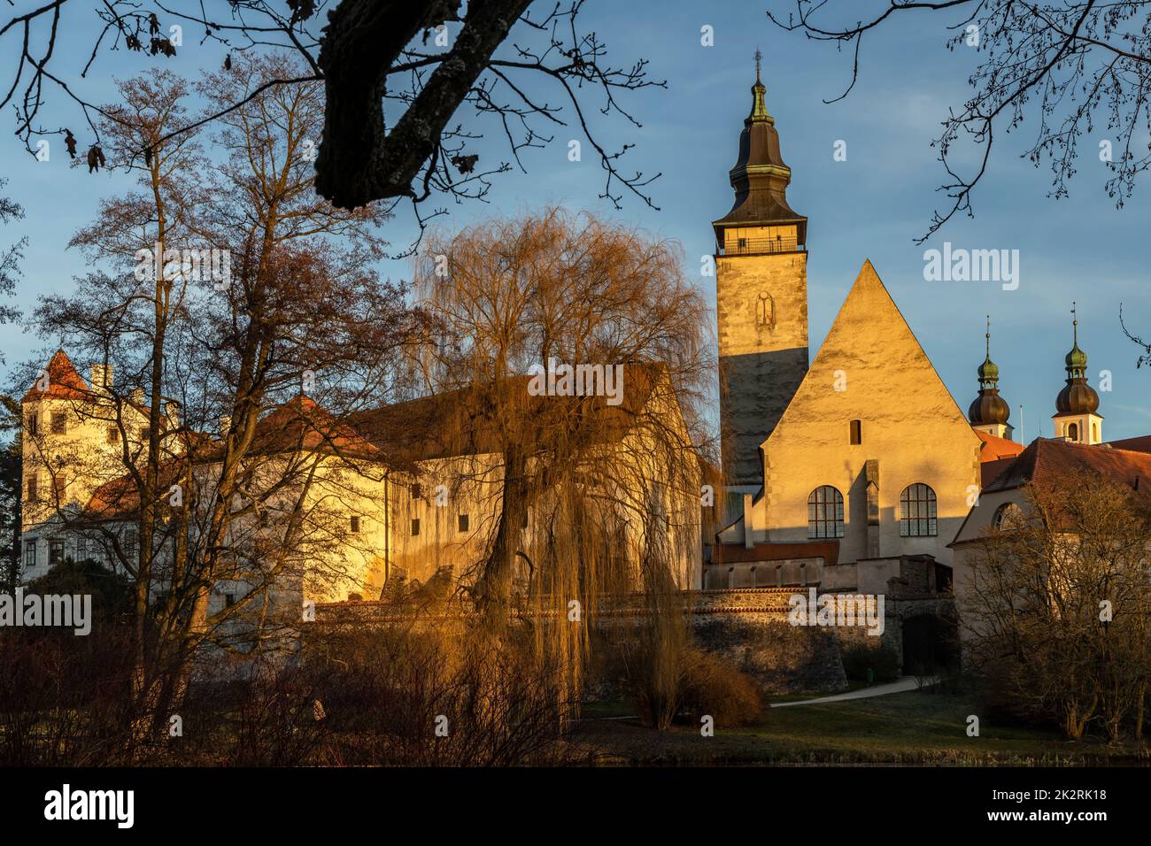 Telc, UNESCO-Weltkulturerbe, Südmähren, Tschechische Republik. Stockfoto