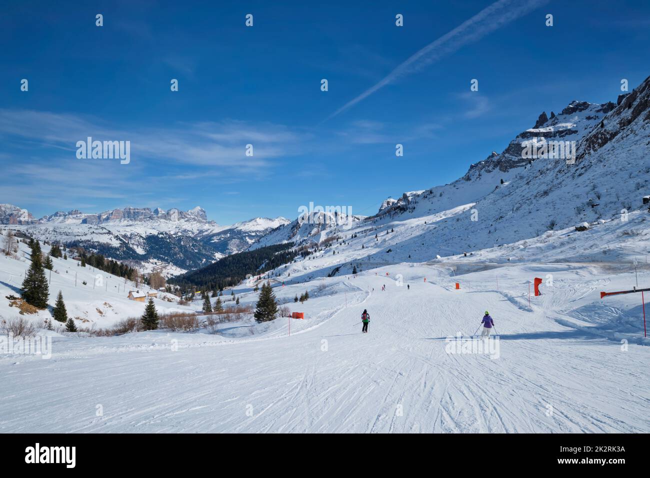 Skigebiet in Dolomiten, Italien Stockfoto