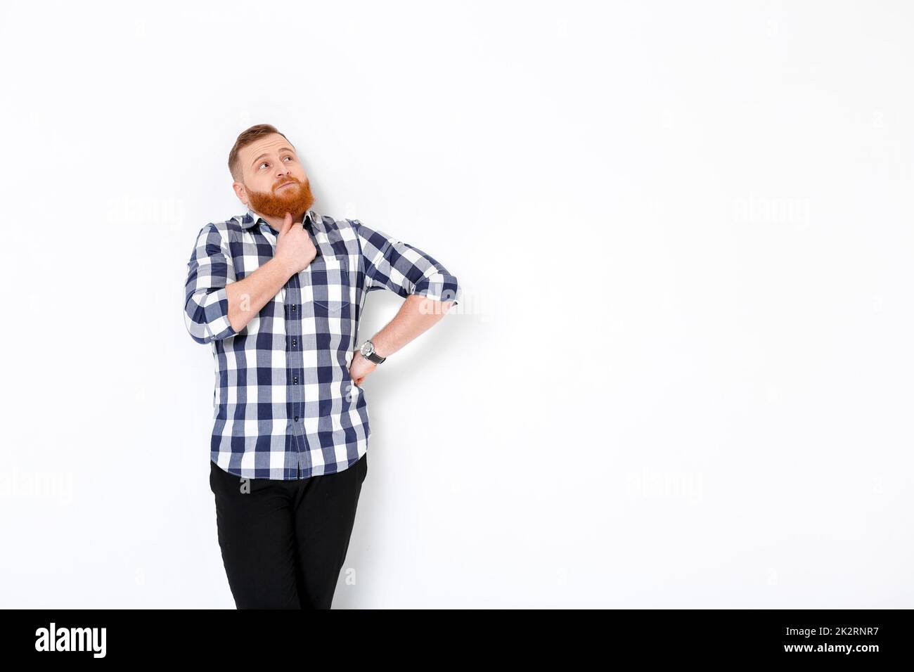 Mann mit roten Haaren und Bart in Plaid Shirt Stockfoto