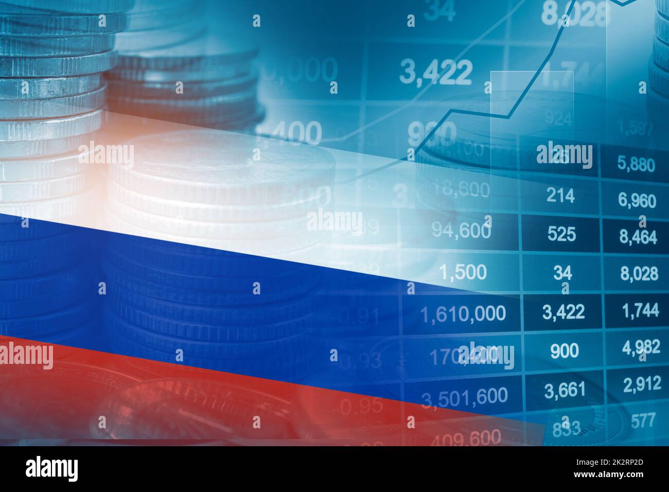 Aktienmarkt Investment Trading Finanz-, Münze und Slowakei Flagge oder Forex für die Gewinnfinanzierung Geschäft Trend Daten Hintergrund analysieren. Stockfoto