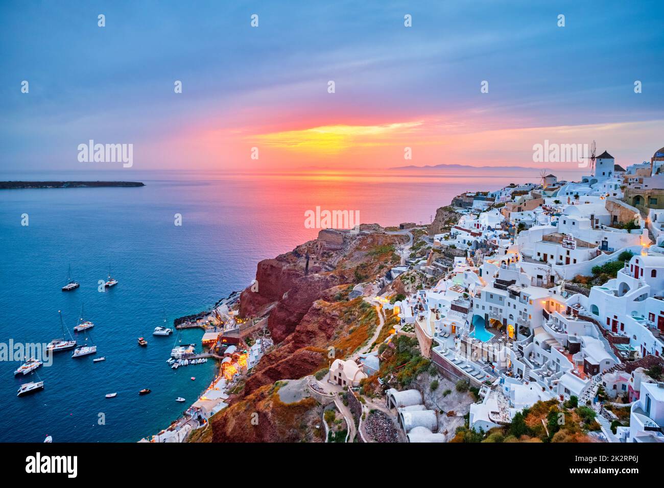 Berühmte griechische Touristenziel Oia, Griechenland Stockfoto