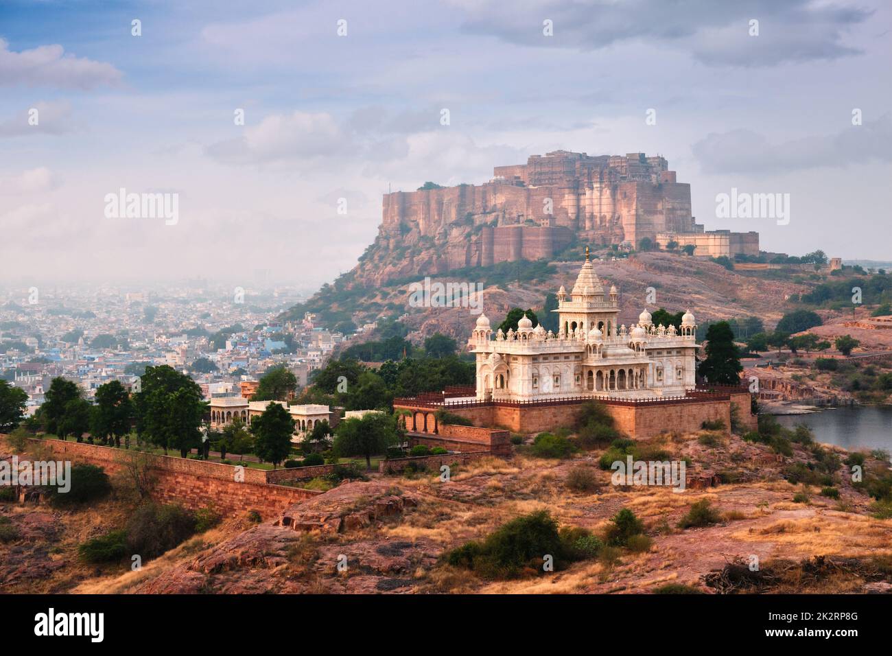Jaswanth Thada Mausoleum, Jodhpur, Rajasthan, Indien Stockfoto