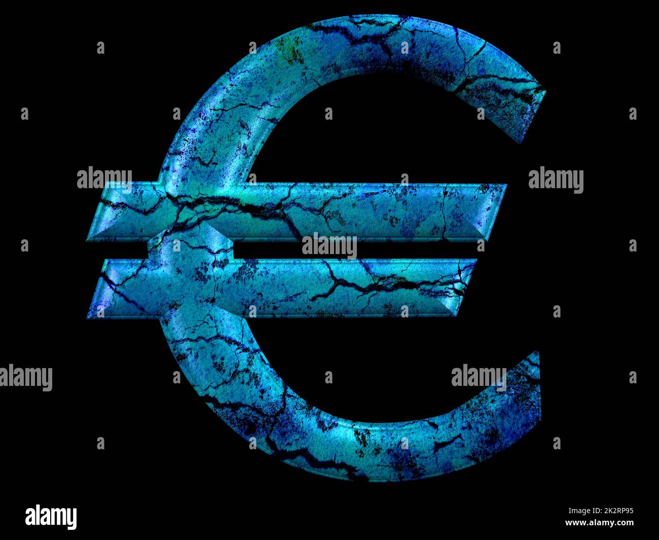 Grunge-Euro-symbol Stockfoto