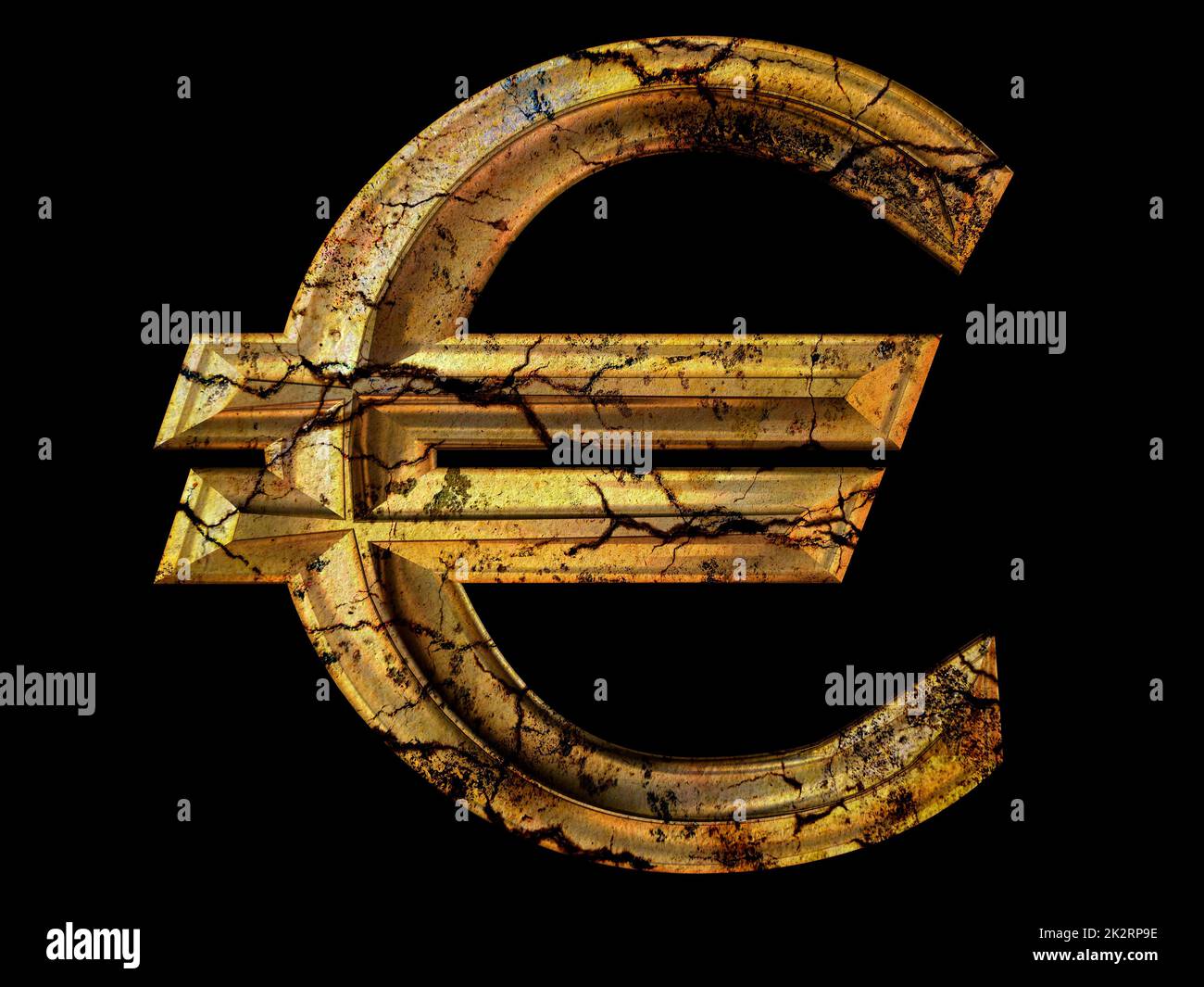 Grunge-Euro-symbol Stockfoto