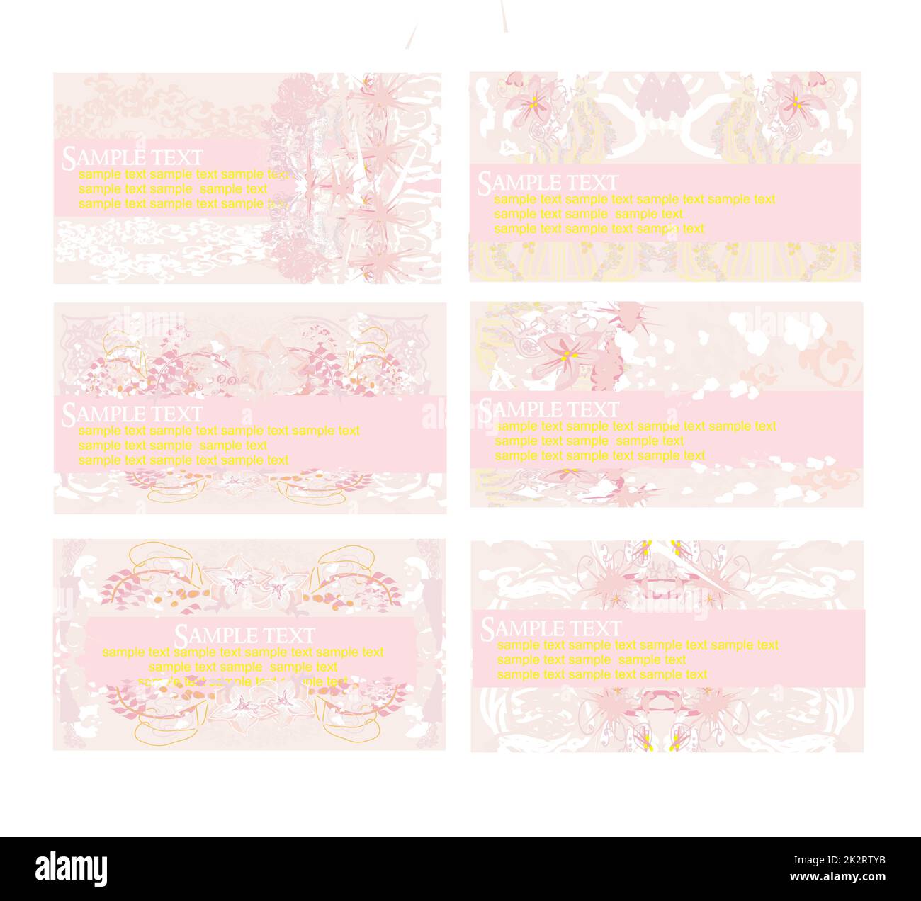 Reihe von verschiedenen Visitenkarten Stockfoto