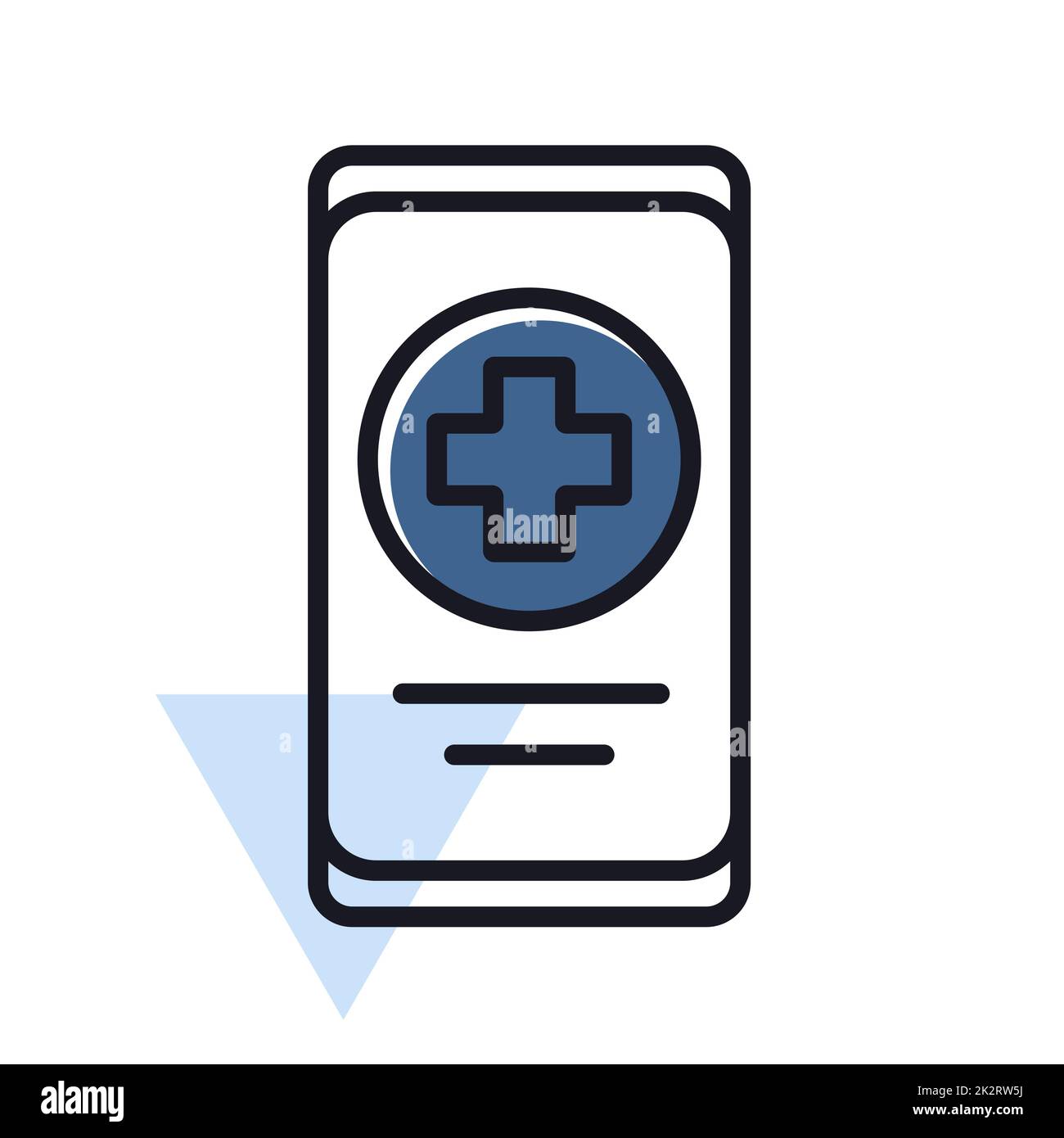 Smartphone mit medizinischem Kreuzvektorsymbol Stockfoto