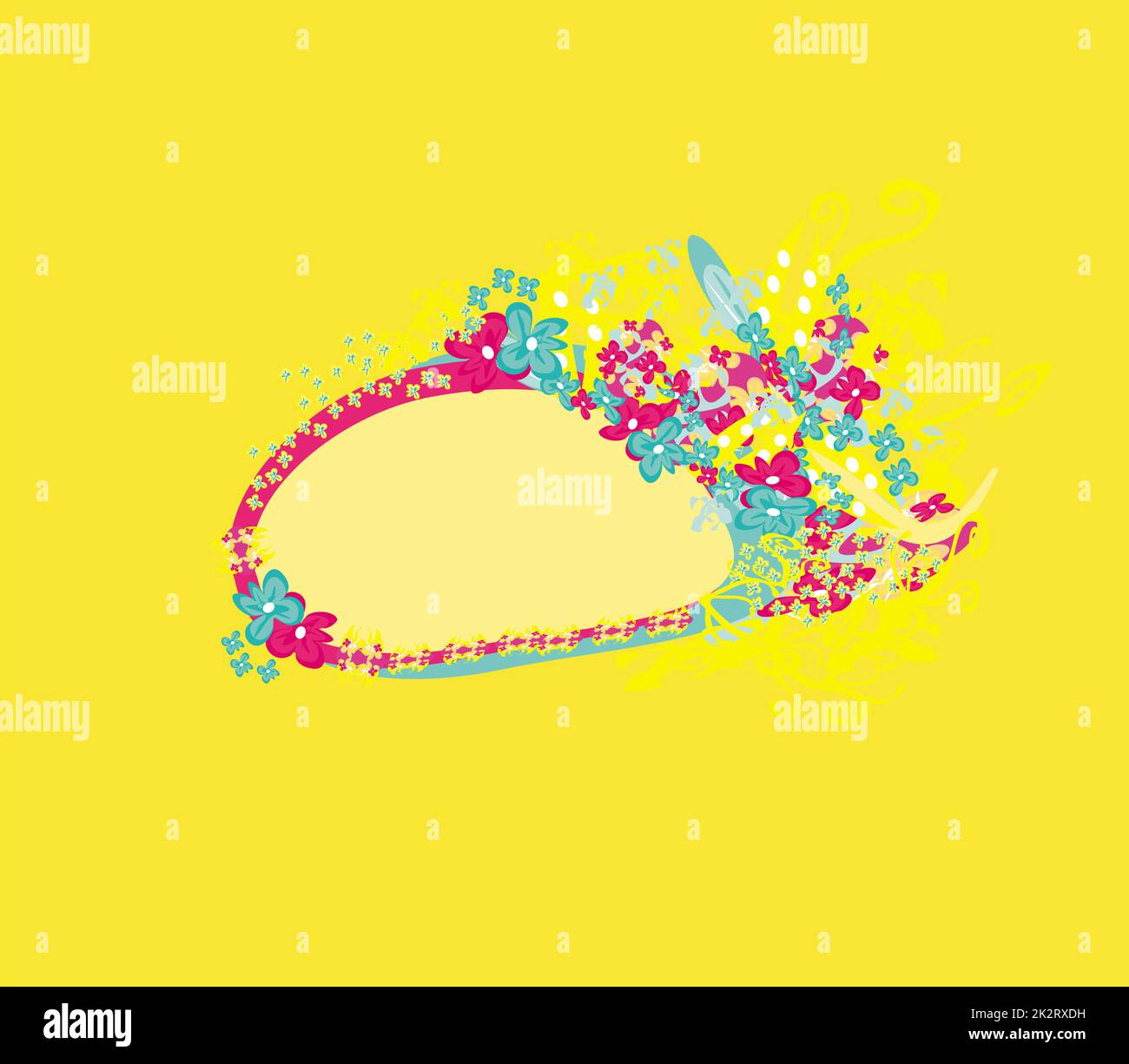 Abstrakte Blumenrahmen mit Platz für Ihren text Stockfoto