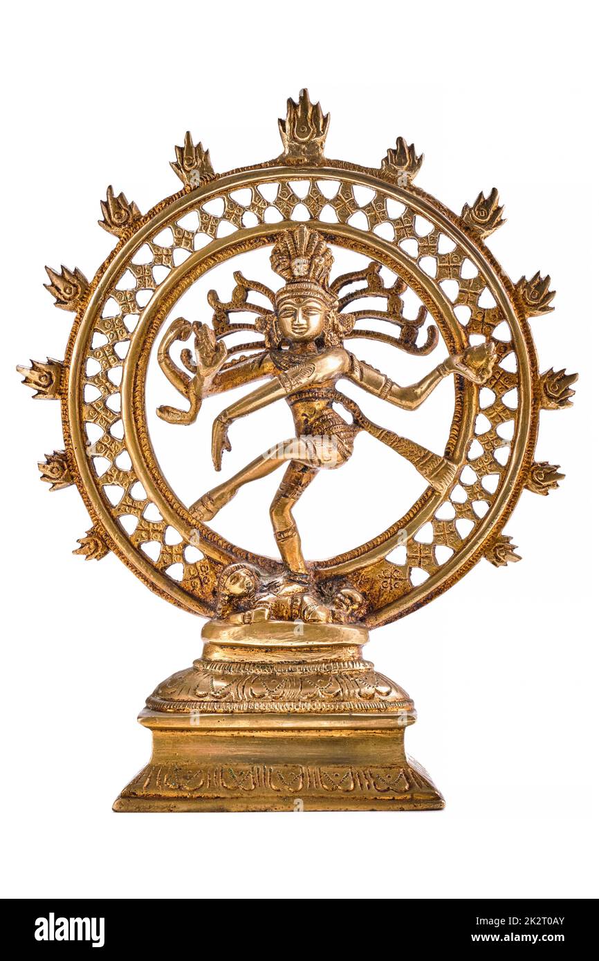 Statue von Shiva Nataraja - Herr des Tanzes isoliert Stockfoto