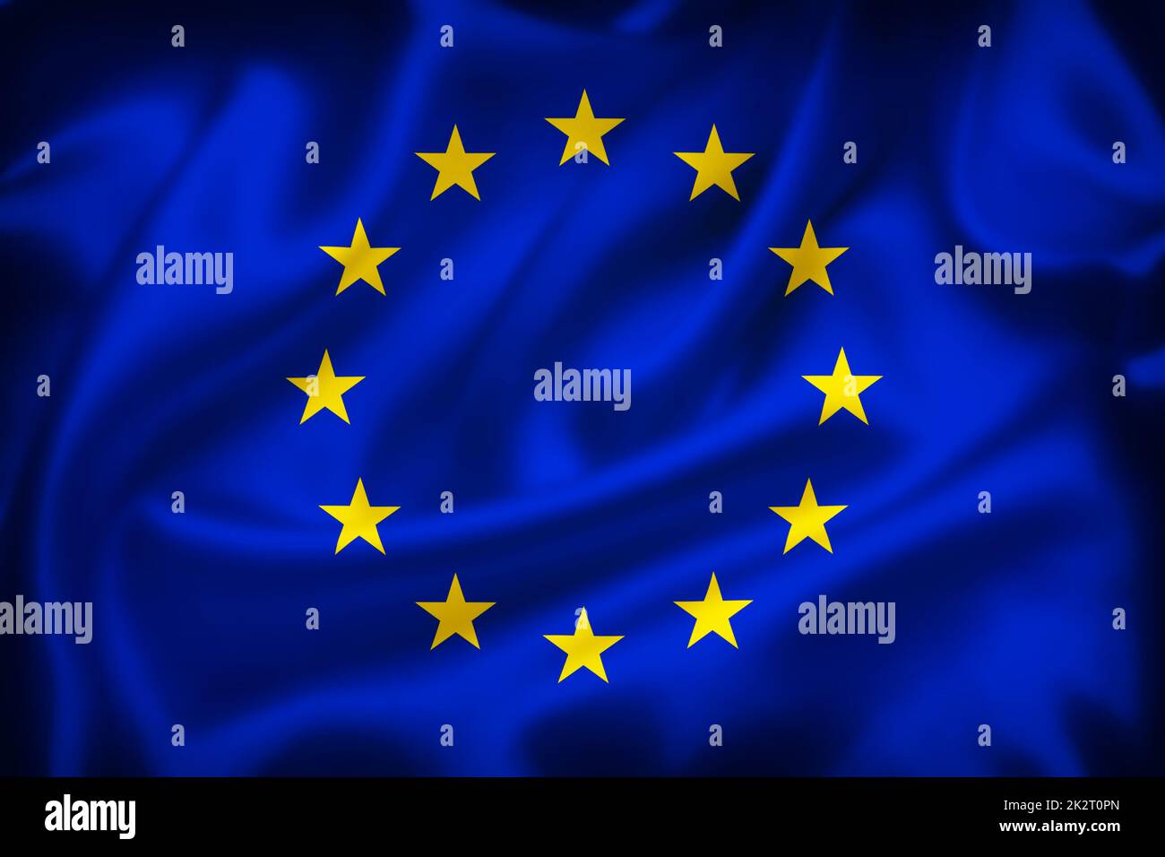 Illustration der Seidenflagge der Europäischen Union Stockfoto