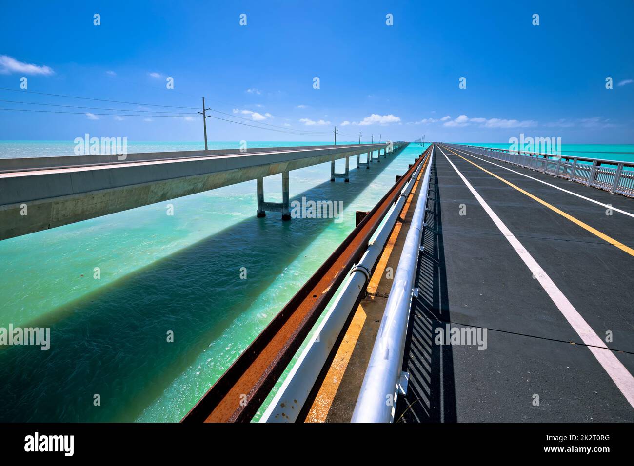 Seven Mile Bridges alt und neu in Marathon, Florida Keys Stockfoto