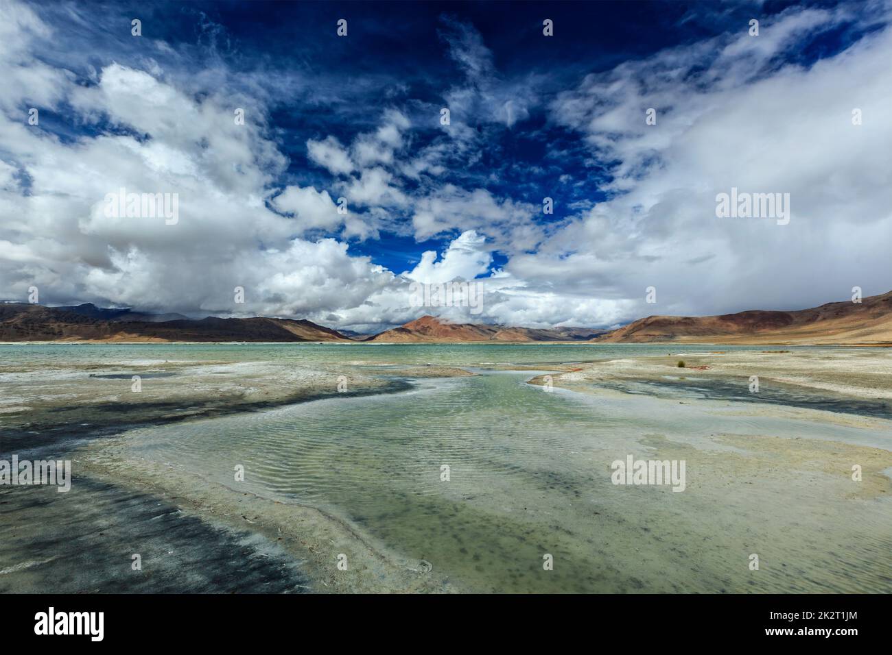 Himalaya-See Tso Kar, Ladakh, Indien Stockfoto