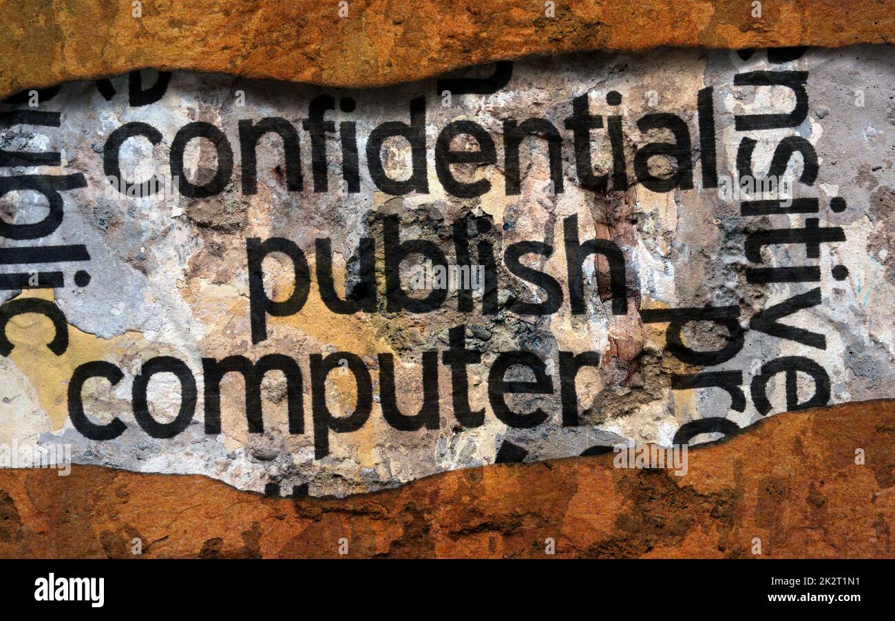 Confidential veröffentlichen computer Stockfoto