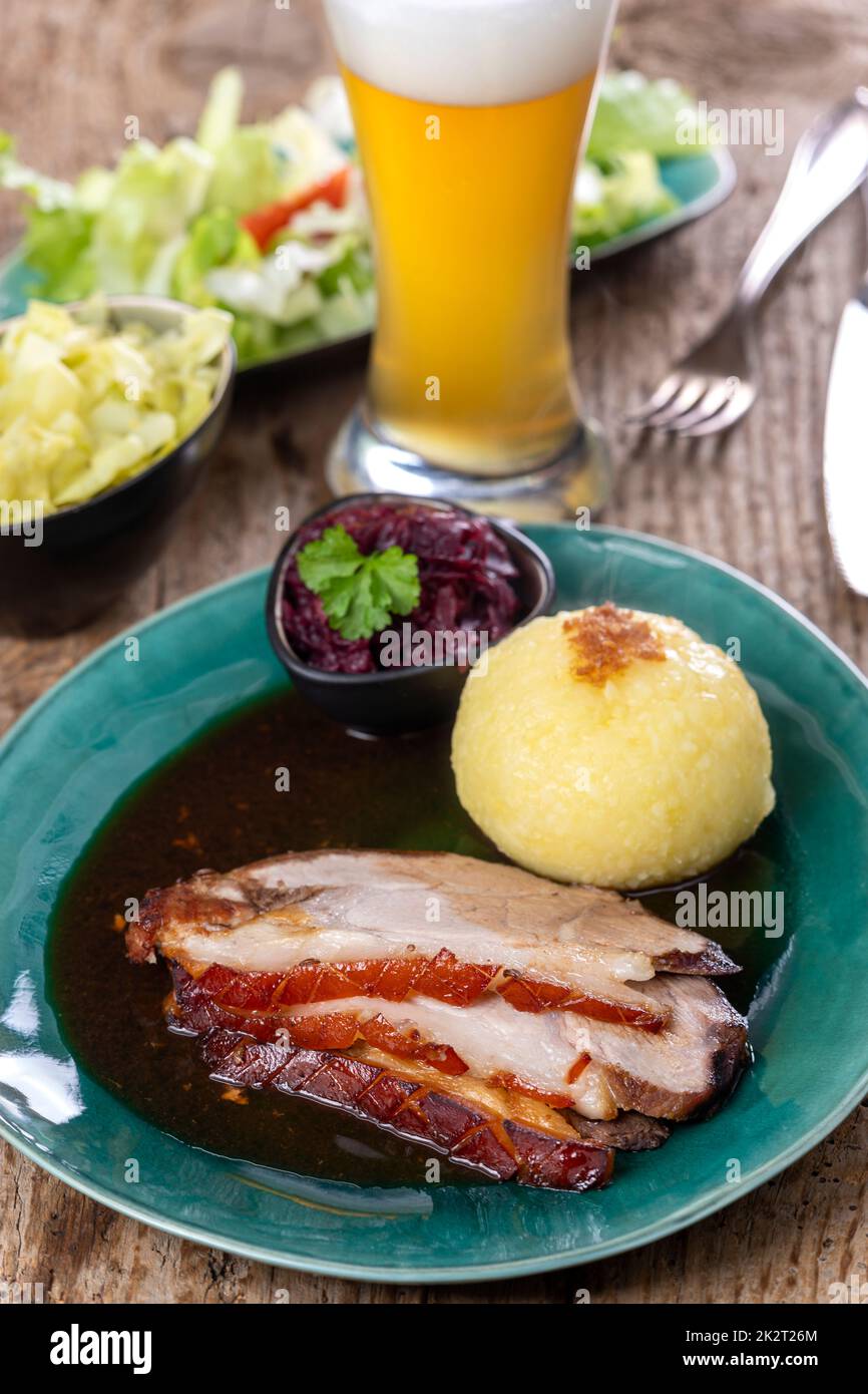 bayerischen gebratenes Schweinefleisch Stockfoto