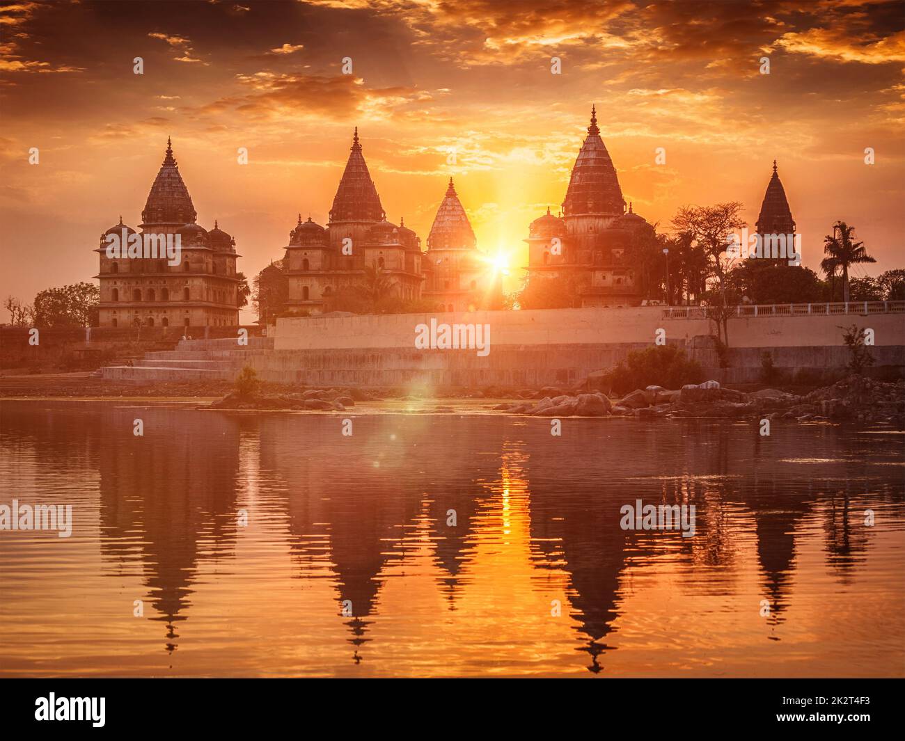 Königliche Ehrenmale von Orchha, Madhya Pradesh, Indien Stockfoto