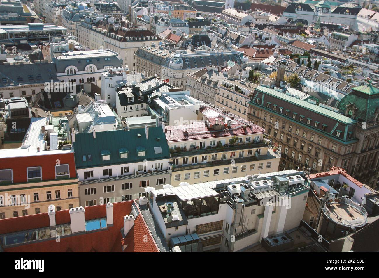 Blick über Wien Stadt von St. Stephan's Cathedral Stockfoto