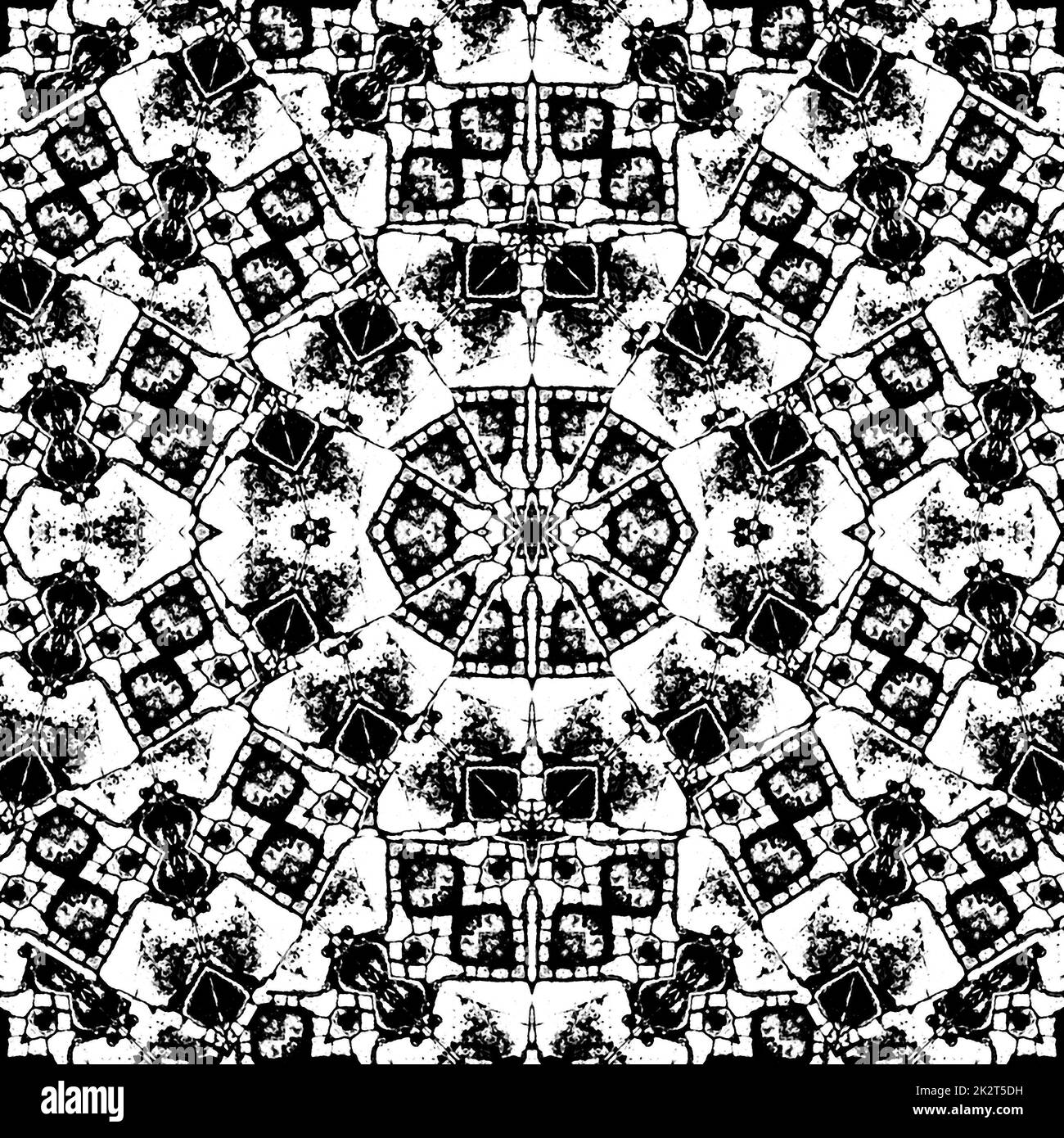 Schwarzweiß-geometrisches nahtloses Muster Stockfoto