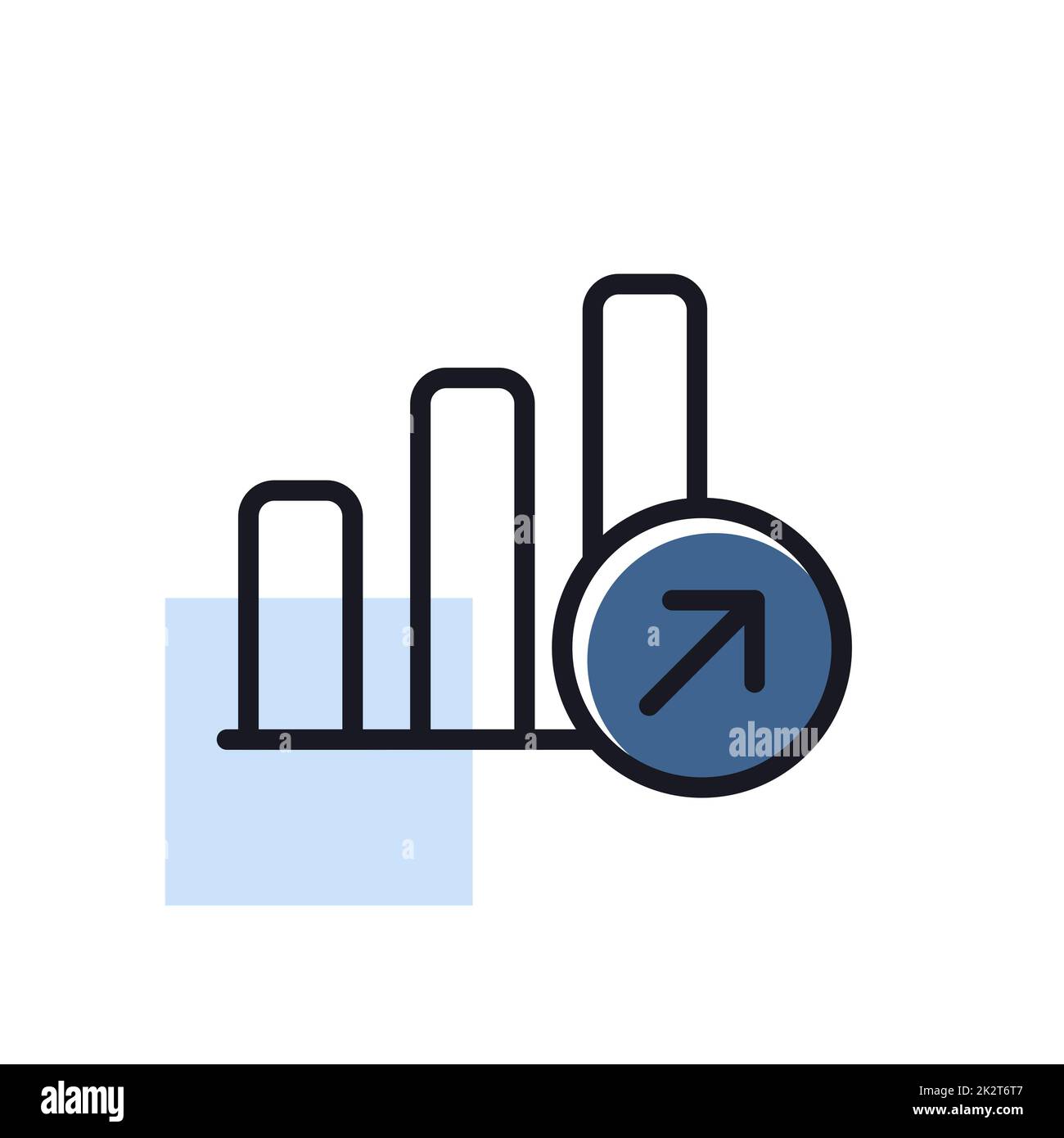 Symbol für den Umriss des Wachstumsdiagramms. Finanzzeichen Stockfoto