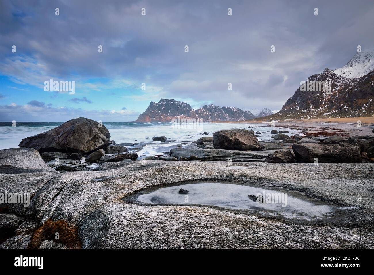 Strand von Fjord in Norwegen Stockfoto