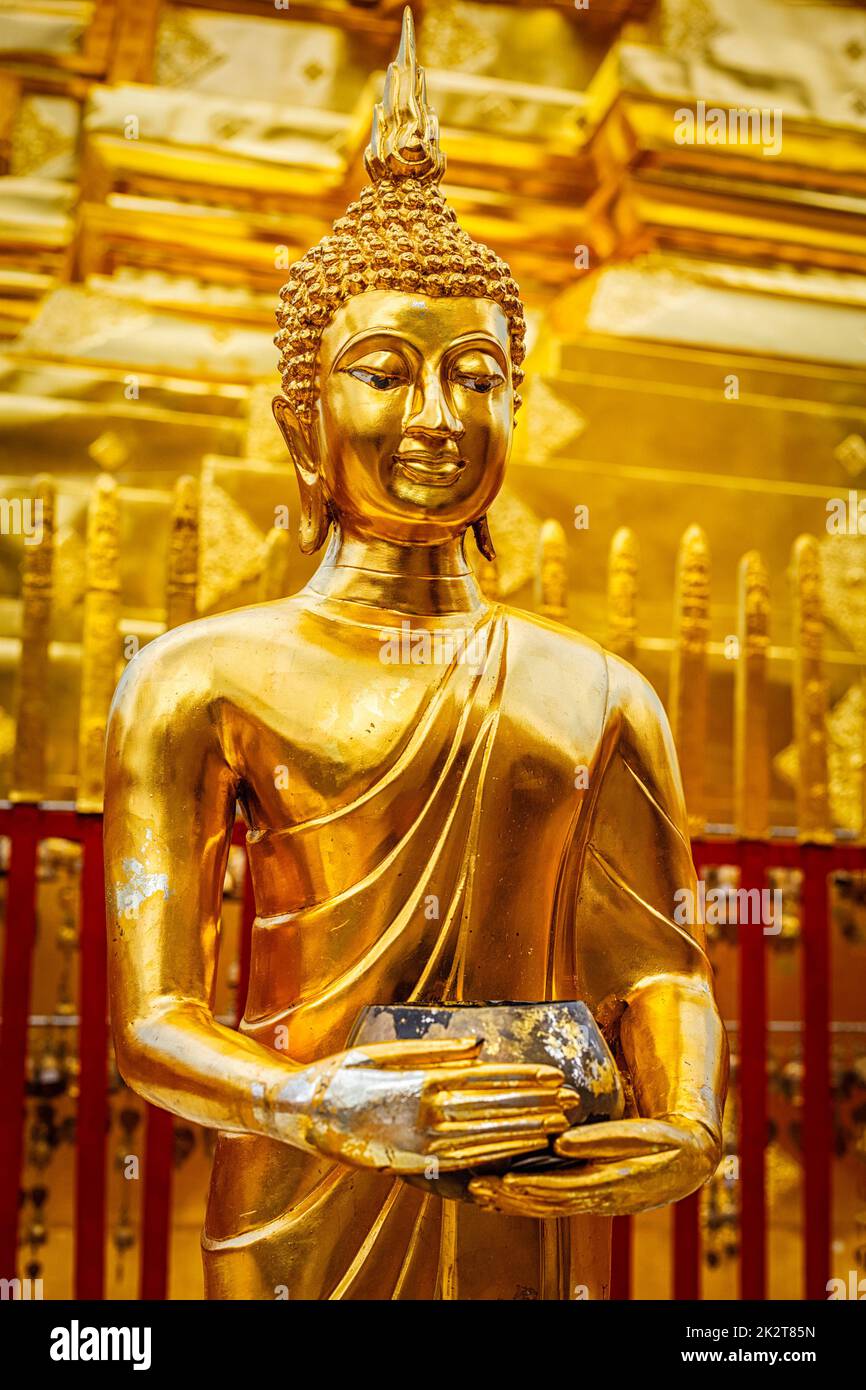 Goldene Buddha-Statue im Wat Phra, die Doi Suthep Stockfoto