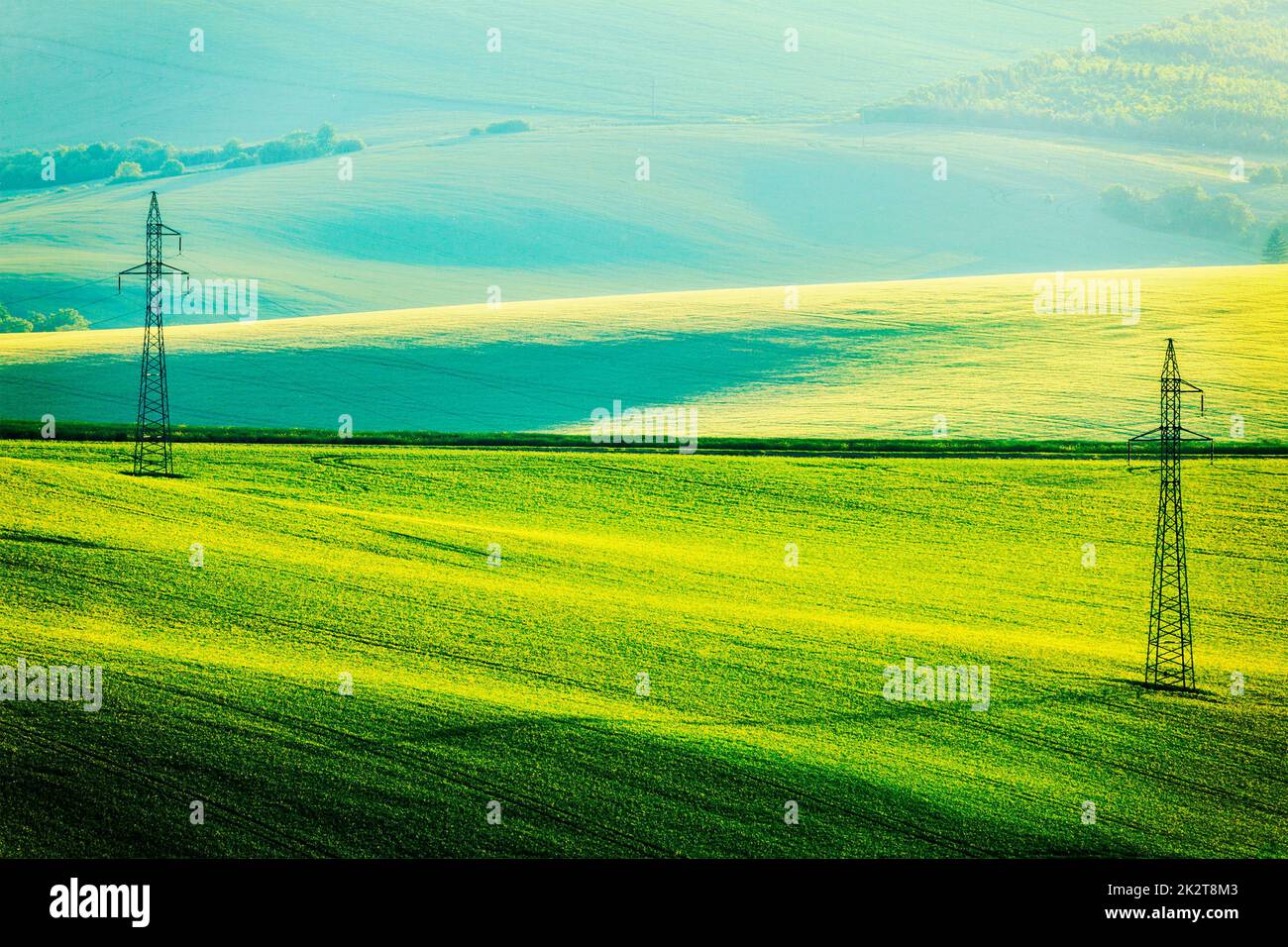 Mährische Sommer rollende landcsape Stockfoto