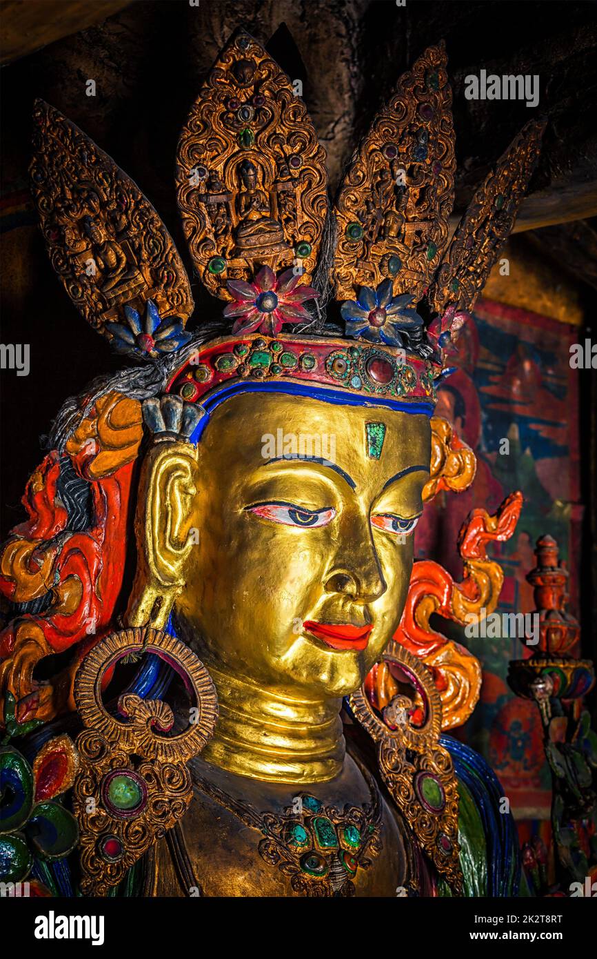 Maitreya Buddha-statue Stockfoto