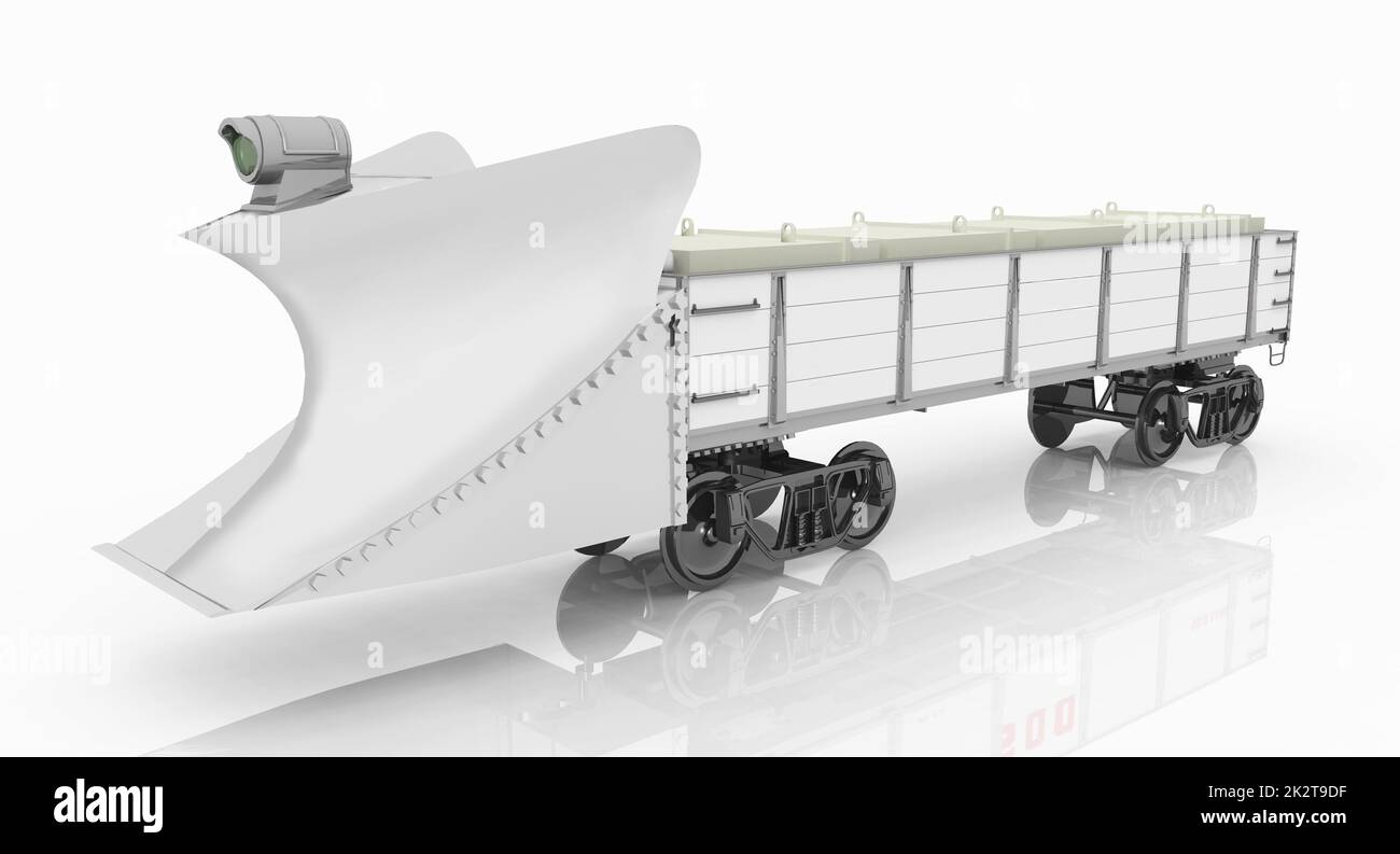 Schneepflug-Waggon Stockfoto