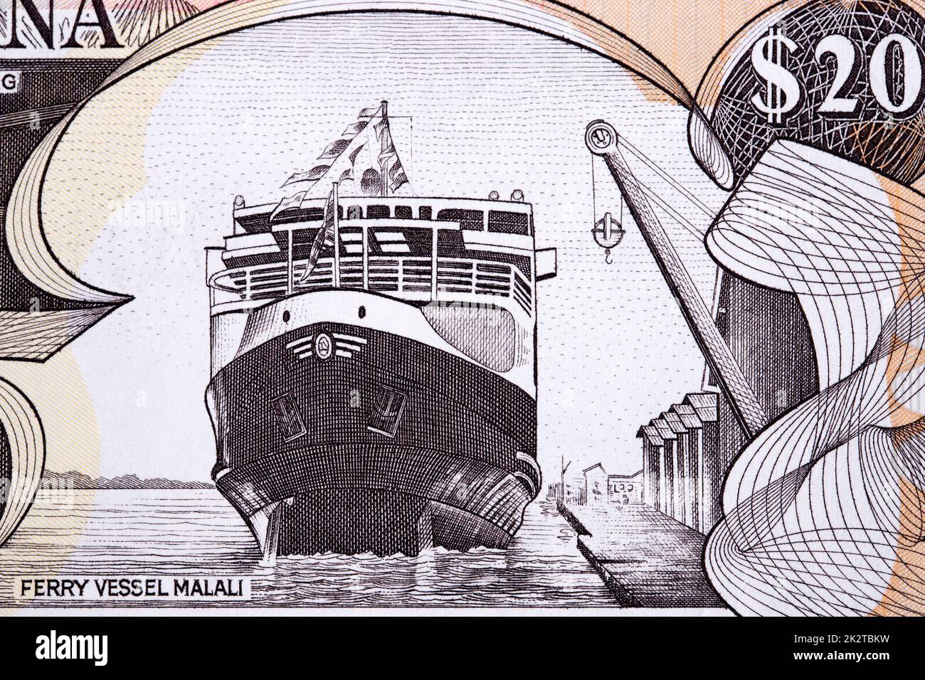 Das Fährschiff Malali aus Guyanese Money Stockfoto