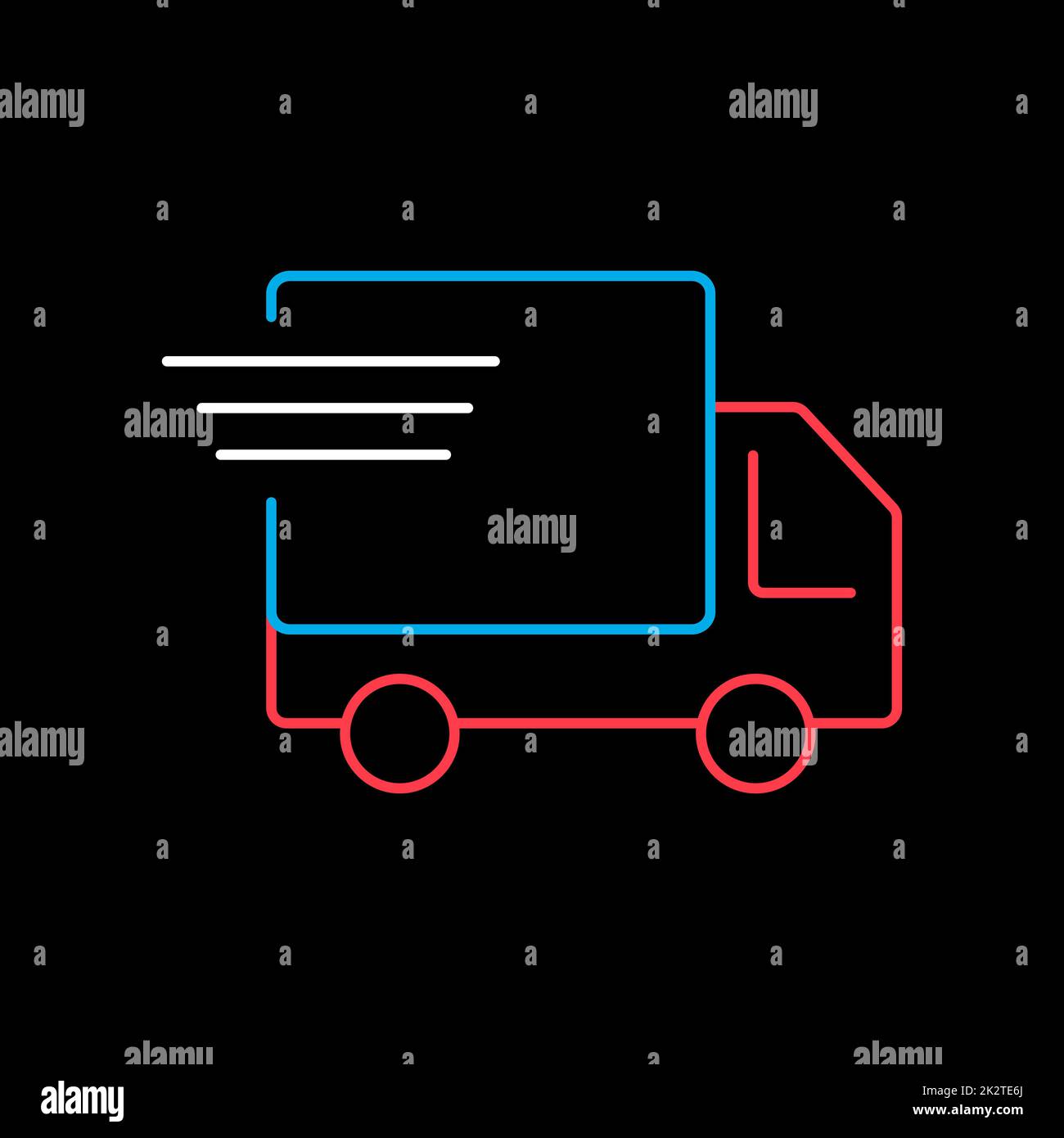 Vektorsymbol für Lieferwagen mit schnellem Versand Stockfoto