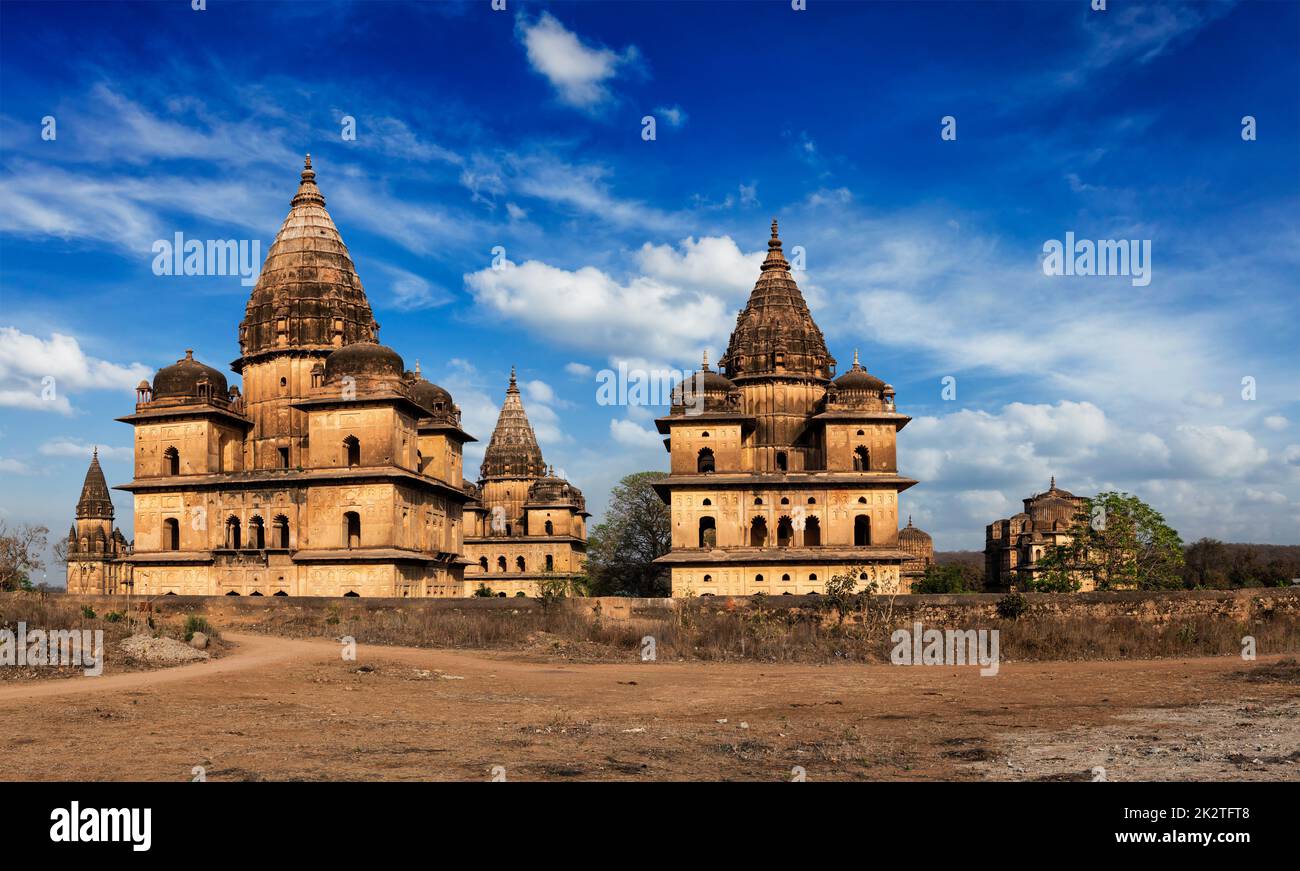 Königliche Ehrenmale von Orchha Stockfoto