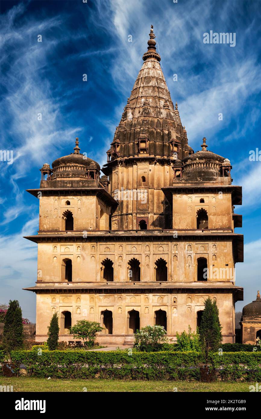 Königliche Ehrenmale von Orchha Stockfoto