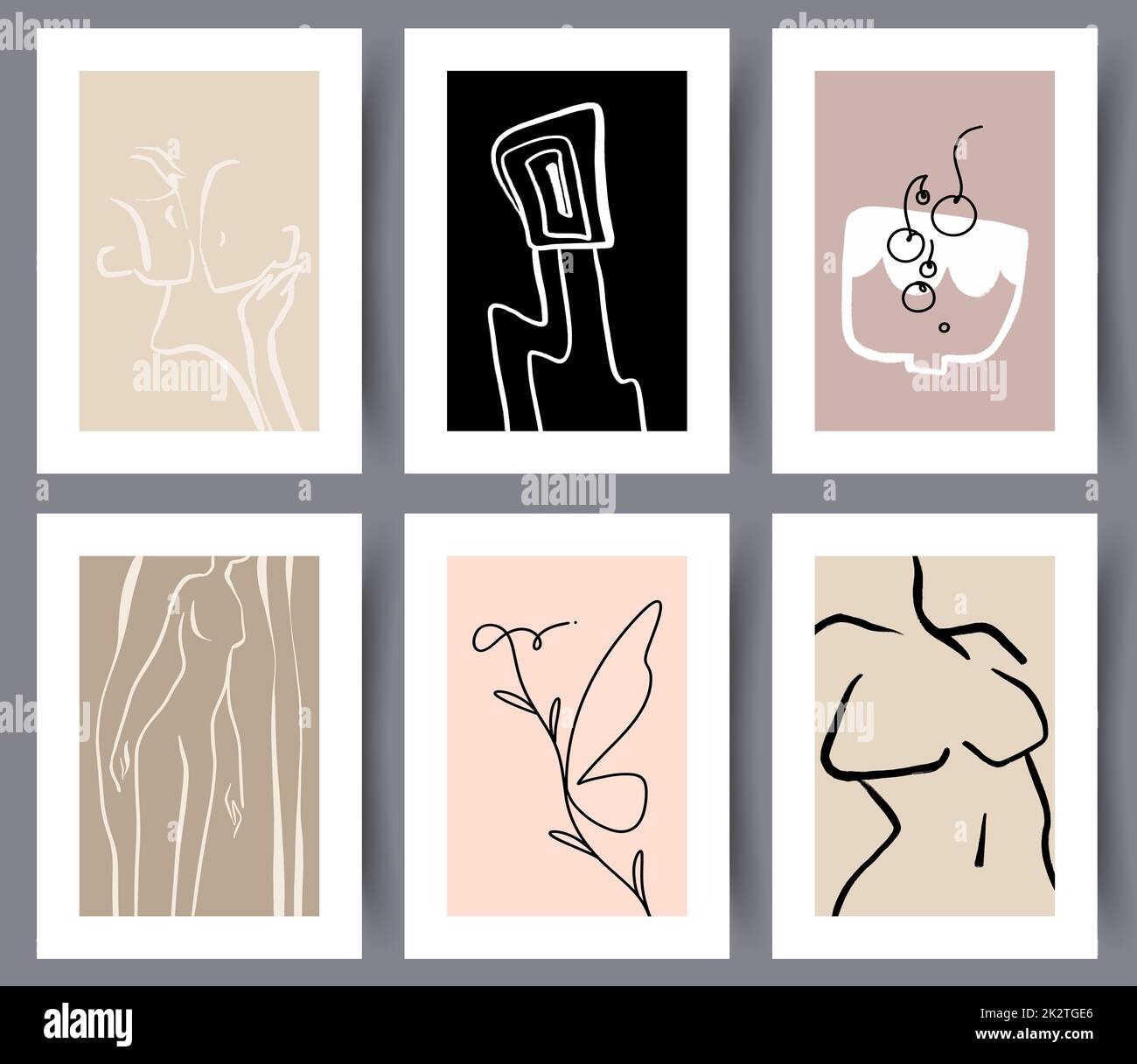 Druckbare, minimalistische Kunstwerke Stockfoto