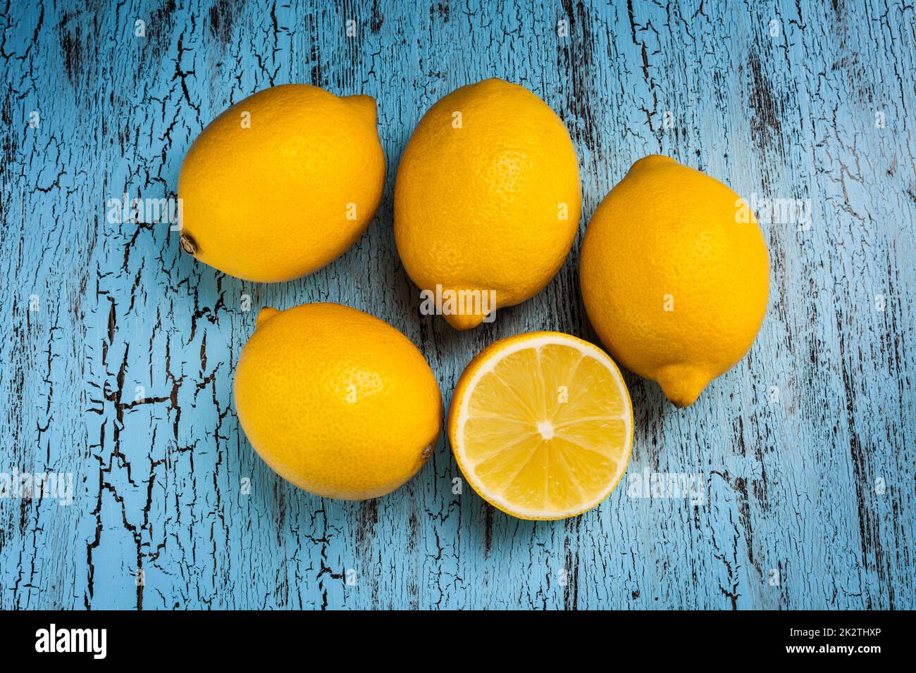 Fünf Zitronen Stockfoto