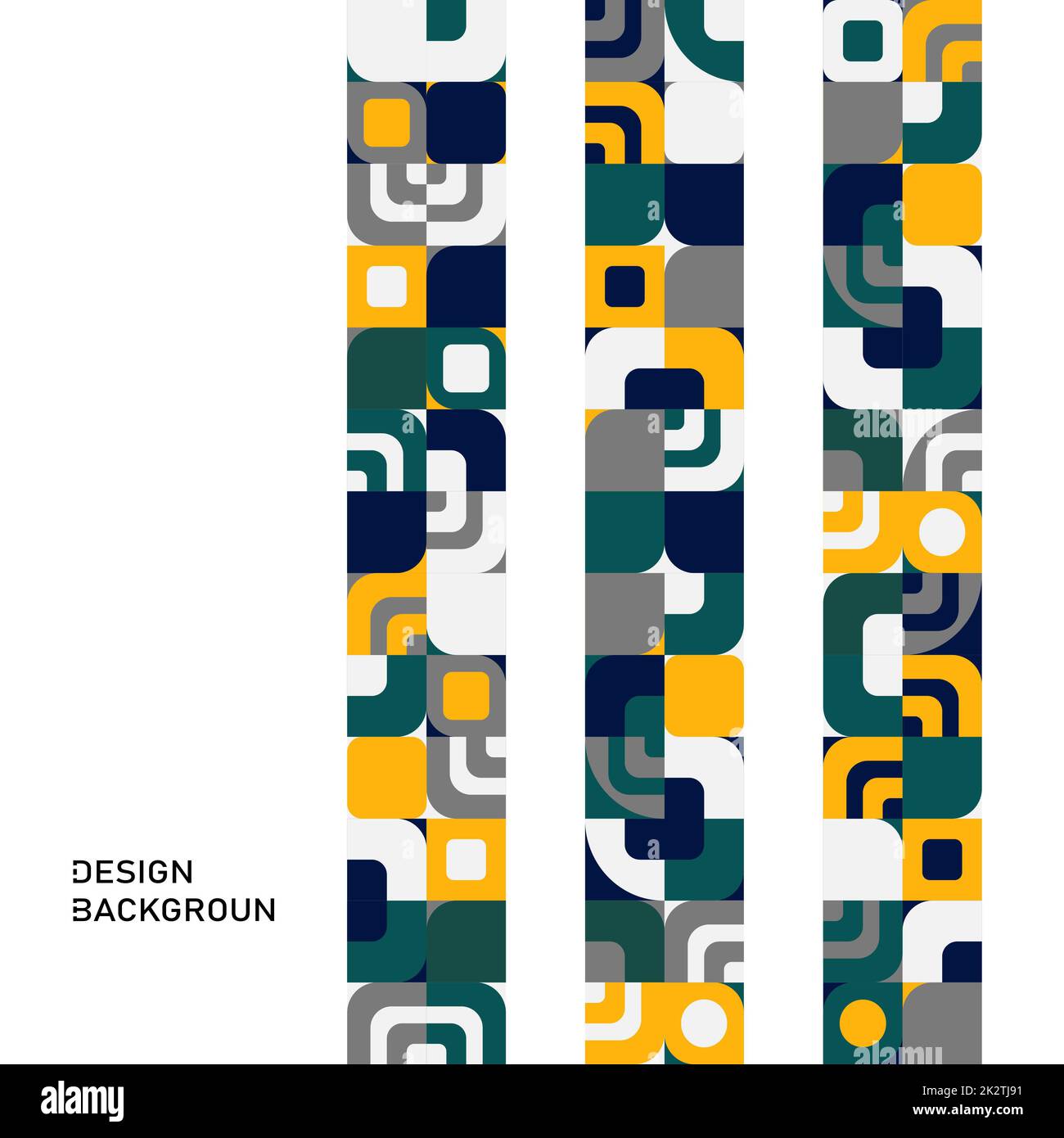 Abstrakter Hintergrund Bauhaus Moderne geometrische Formen Dreiecke, Quadrate, Kreise mit minimalen Formen - Vektor Stockfoto