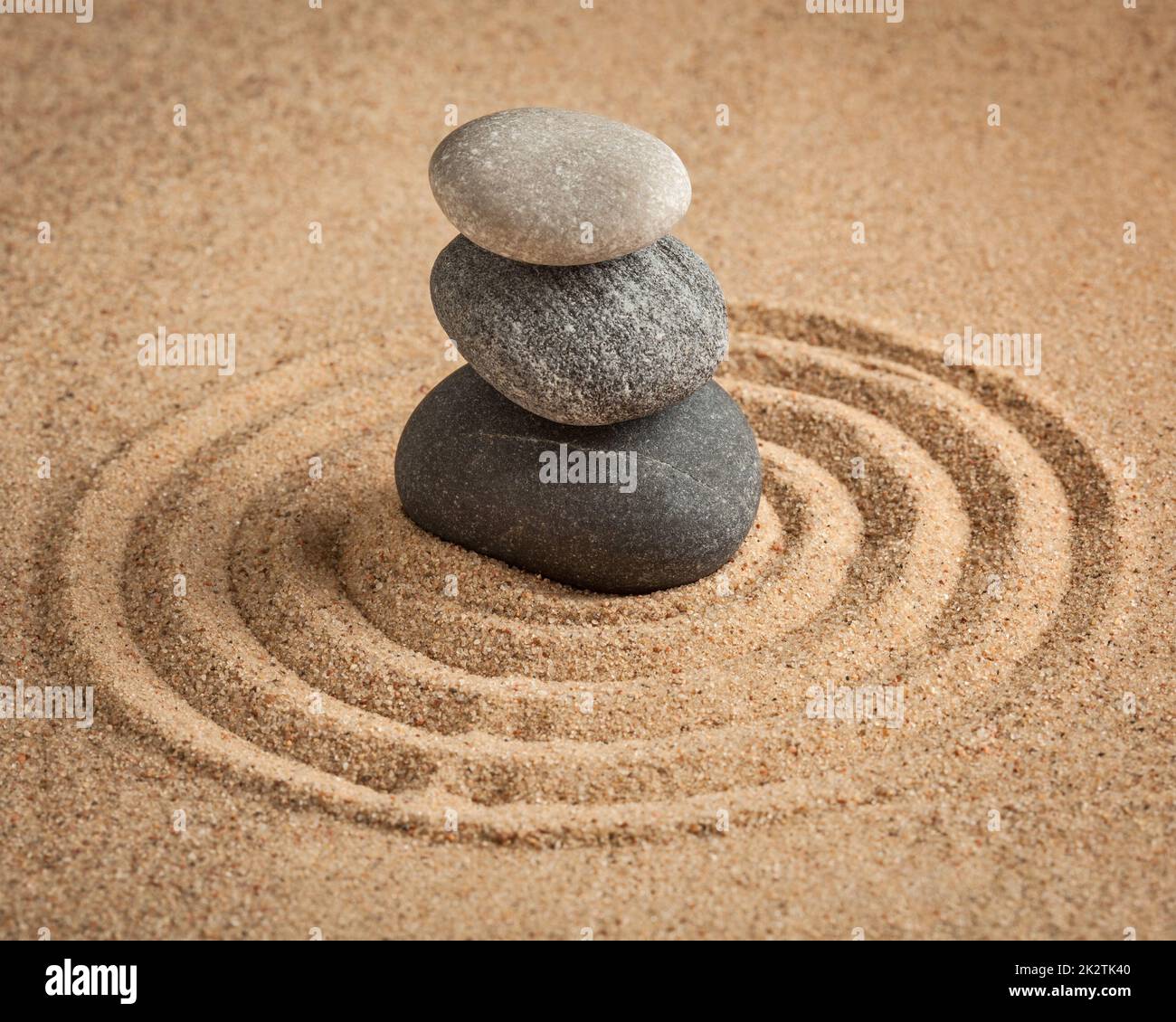 Japanischer Zen-Steingarten Stockfoto