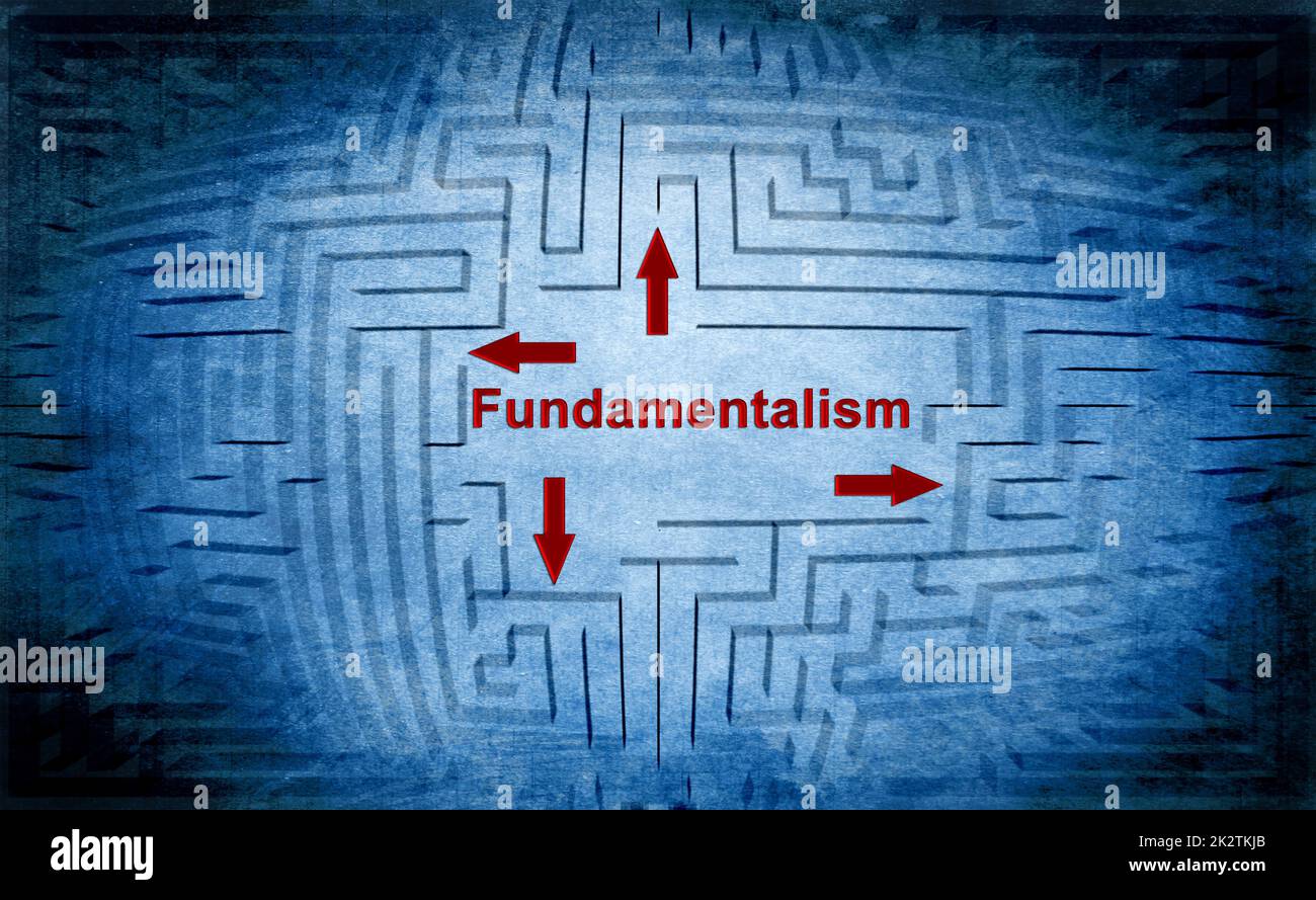 Fundamentalismus-Labyrinth-Konzept Stockfoto