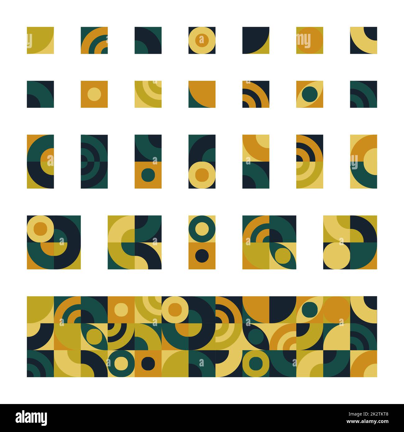 Verschiedene abstrakte Bauhaus-Elemente, moderne geometrische Formen in minimalistischem Stil auf weißem Hintergrund - Vektor Stockfoto