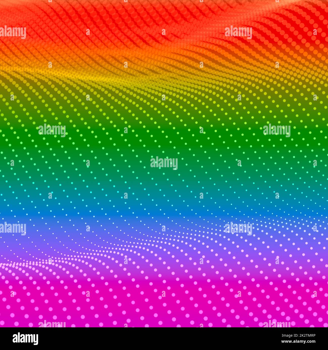 Abstrakter Regenbogenhintergrund mit welligen Bokeh-Punkten Stockfoto