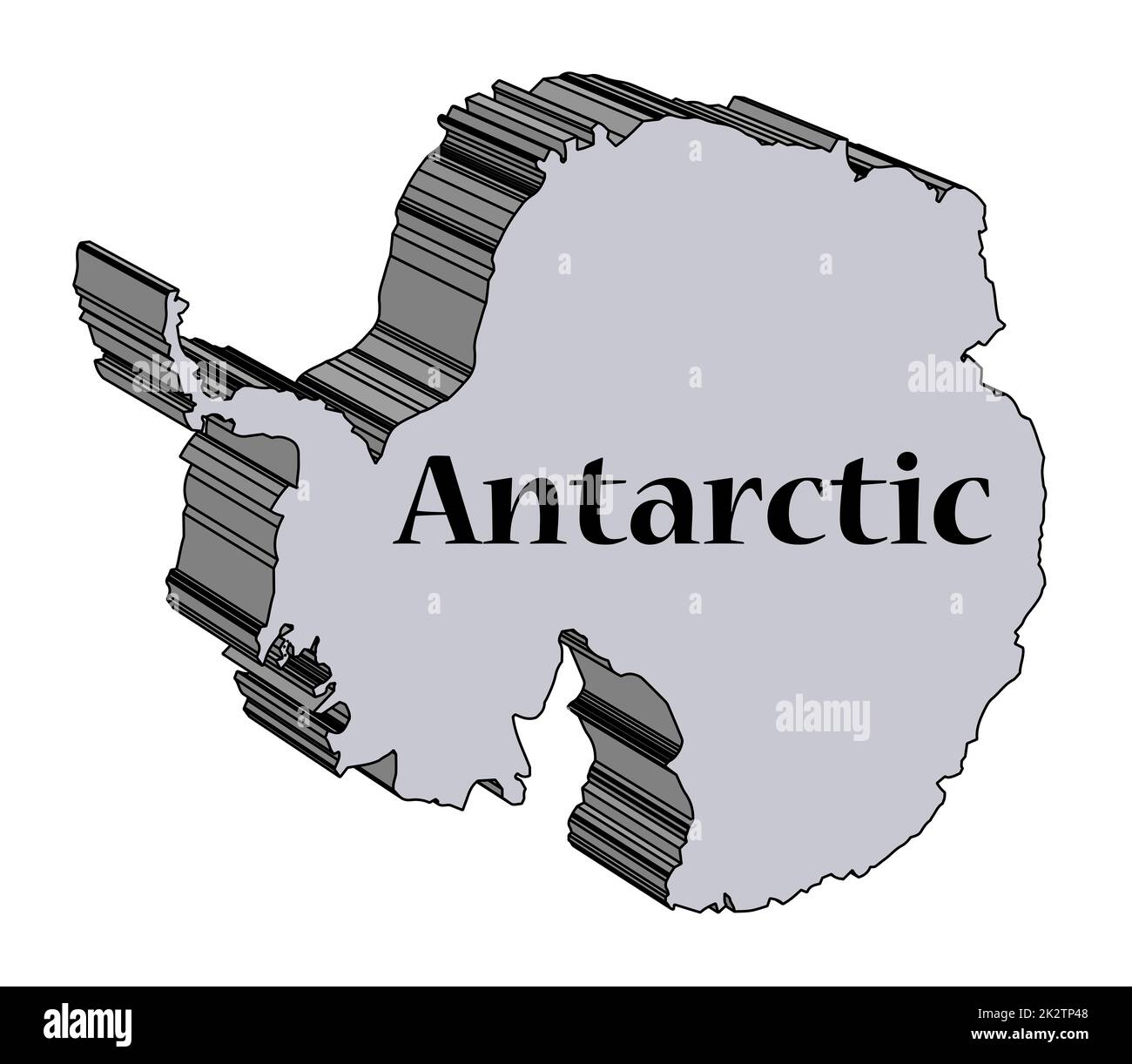 Antarktis 3D Karte Stockfoto