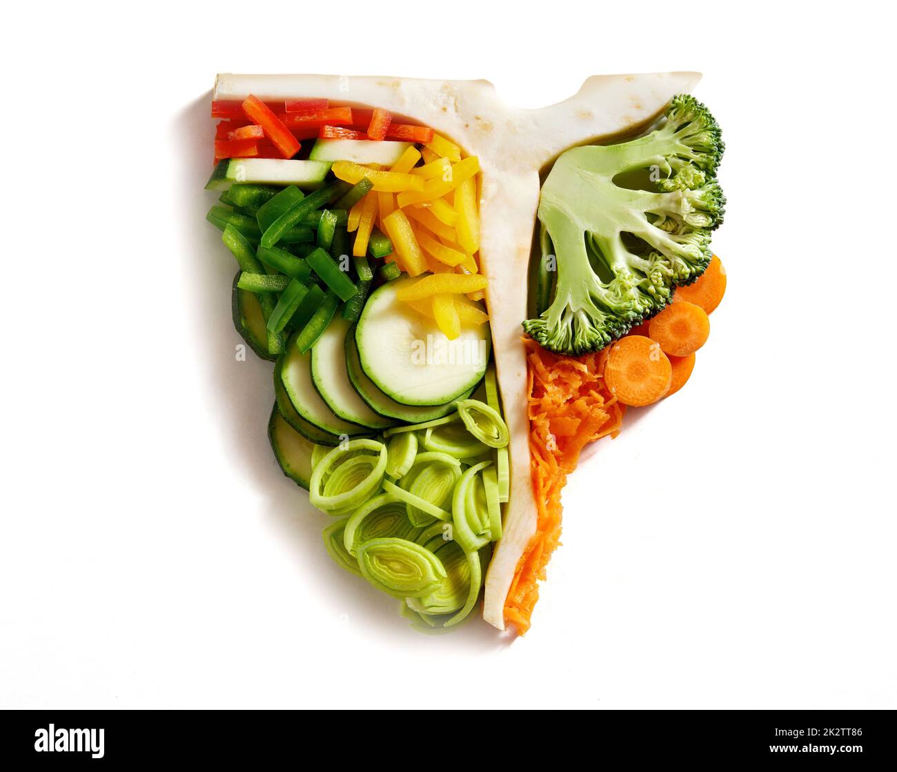 Vegetarisches oder vegetarisches Symbol für ein Porterhouse oder T-Bone Steak für eine gesündere Zukunft Stockfoto