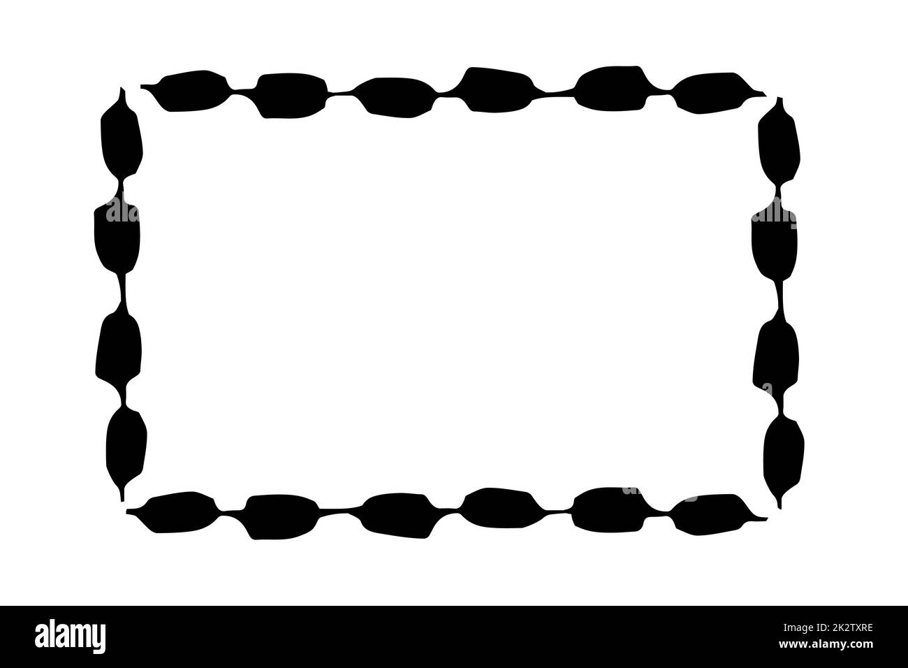 Rahmenbanner handbemalt mit schwarzer Tintenbürste Stockfoto