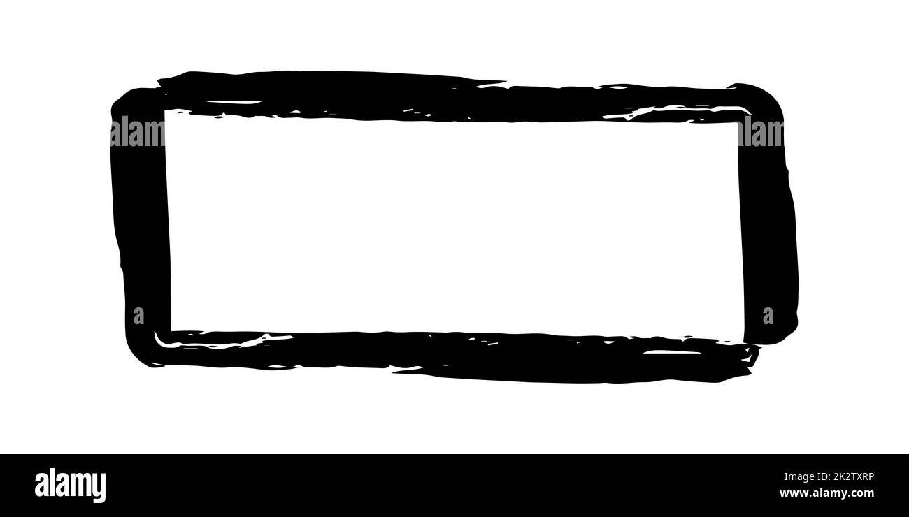 Rahmenbanner handbemalt mit schwarzer Tintenbürste Stockfoto